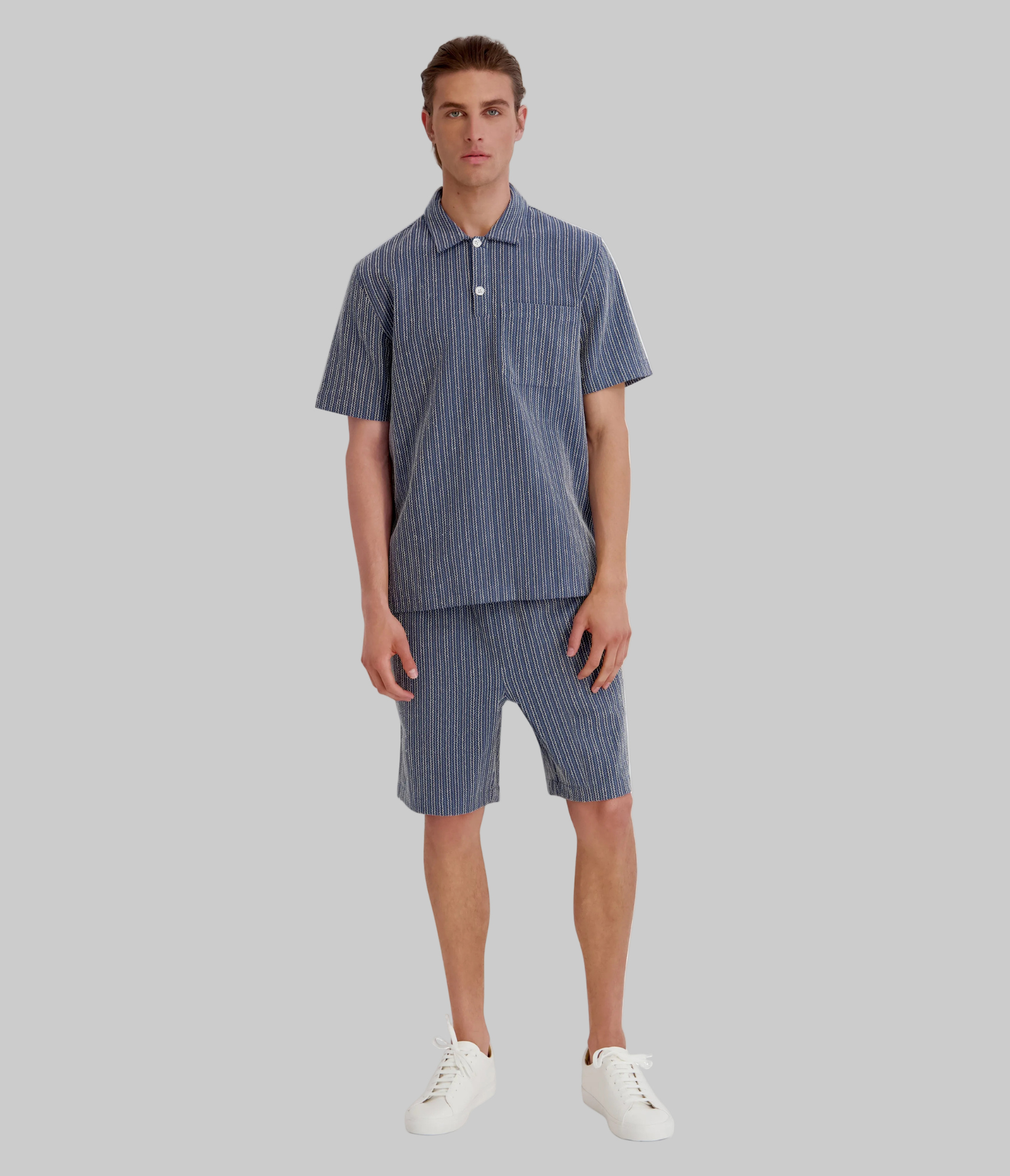 SHORT SLEEVE TEXTURED STRIPE POLO SHIRT VIEW 4 | KLP Promo Event SHORT SLEEVE TEXTURED STRIPE POLO SHIRT VIEW 4 | KLP Promo Event