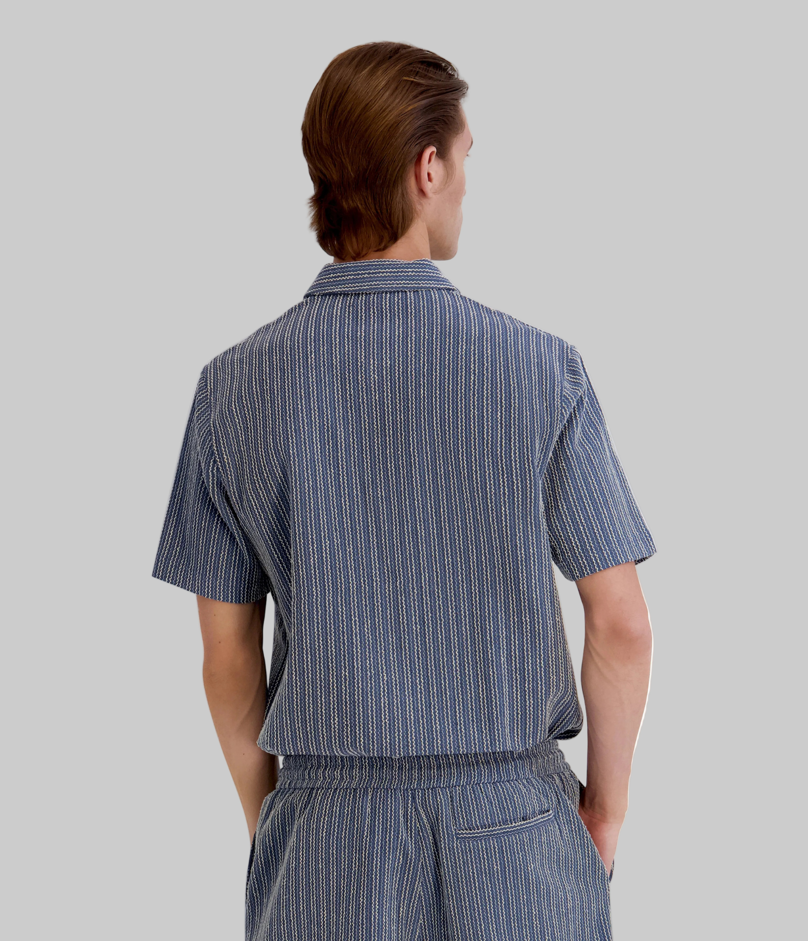 SHORT SLEEVE TEXTURED STRIPE POLO SHIRT View 2 | KLP Promo Event SHORT SLEEVE TEXTURED STRIPE POLO SHIRT View 2 | KLP Promo Event