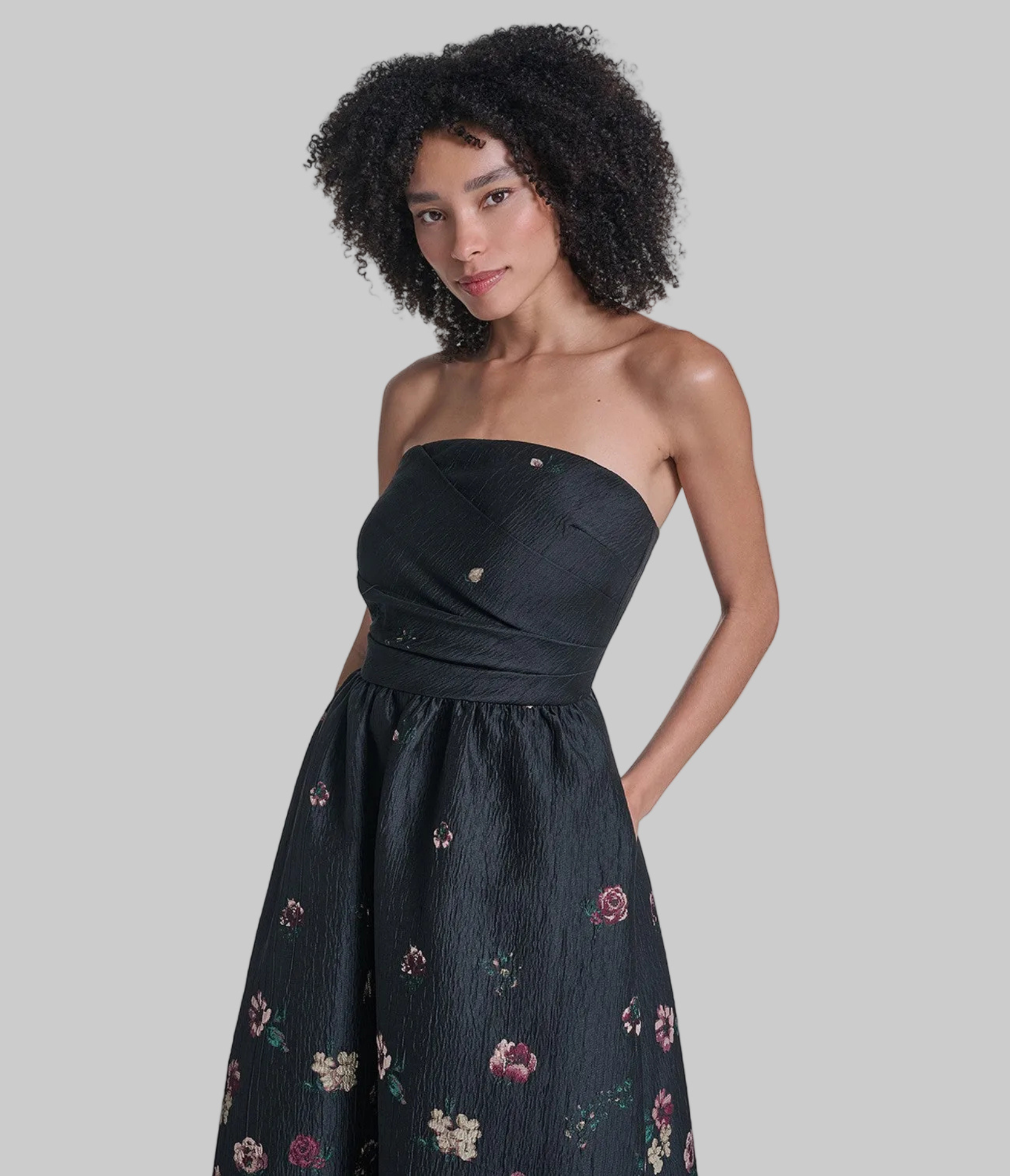 STRAPLESS FILS COUPE BALL GOWN WITH POCKETS VIEW 2 STRAPLESS FILS COUPE BALL GOWN WITH POCKETS VIEW 2