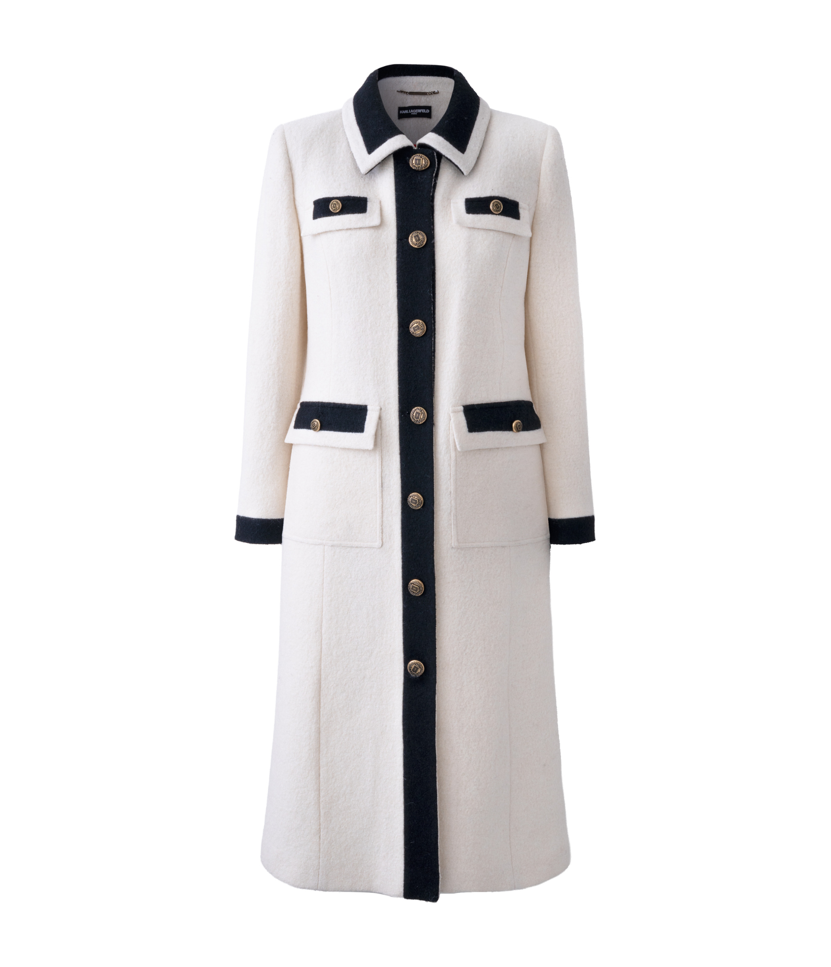 LONG COLLAR CONTRAST COAT VIEW 2 LONG COLLAR CONTRAST COAT VIEW 2