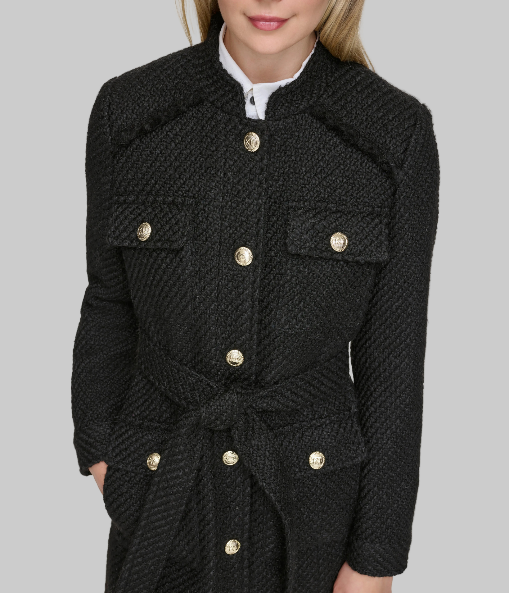 TWEED BELTED TOPPER VIEW 5 TWEED BELTED TOPPER VIEW 5