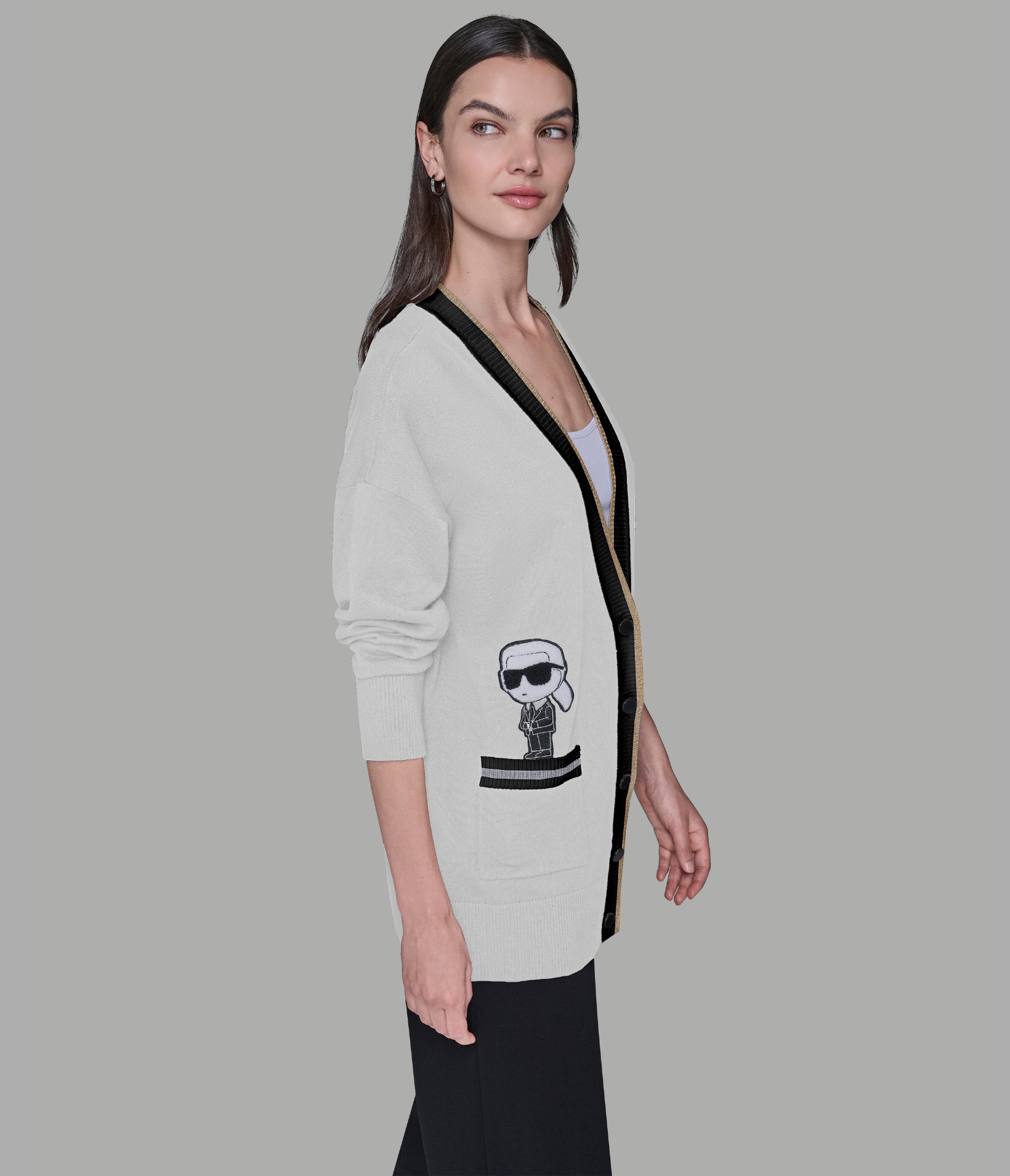 VARSITY CARDIGAN WITH PATCHES VIEW 4 | Women's Tops & Sweaters VARSITY CARDIGAN WITH PATCHES VIEW 4 | Women's Tops & Sweaters