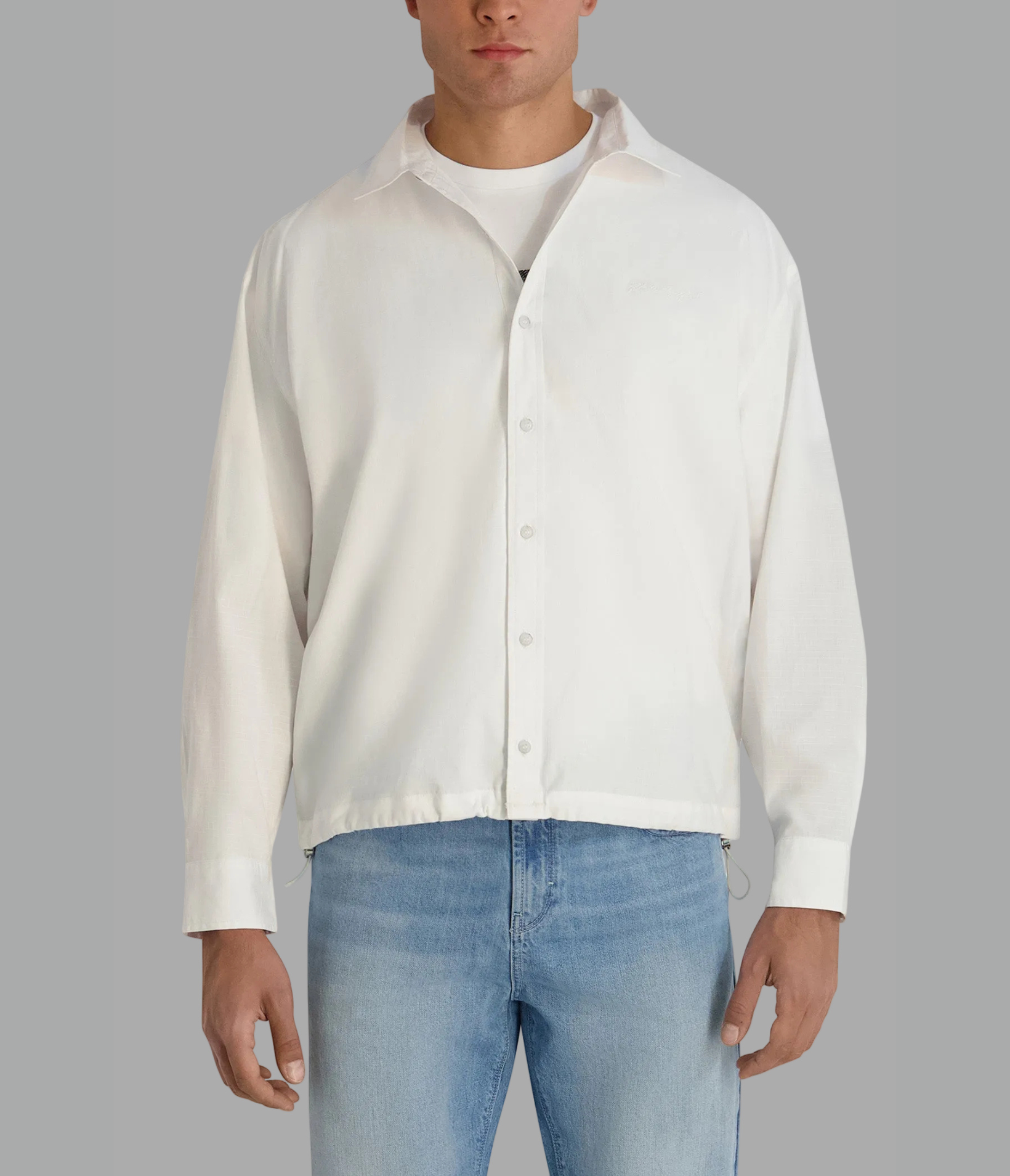 BUNGEE HEM WOVEN SHIRT View 1 | Men's Clothing BUNGEE HEM WOVEN SHIRT View 1 | Men's Clothing