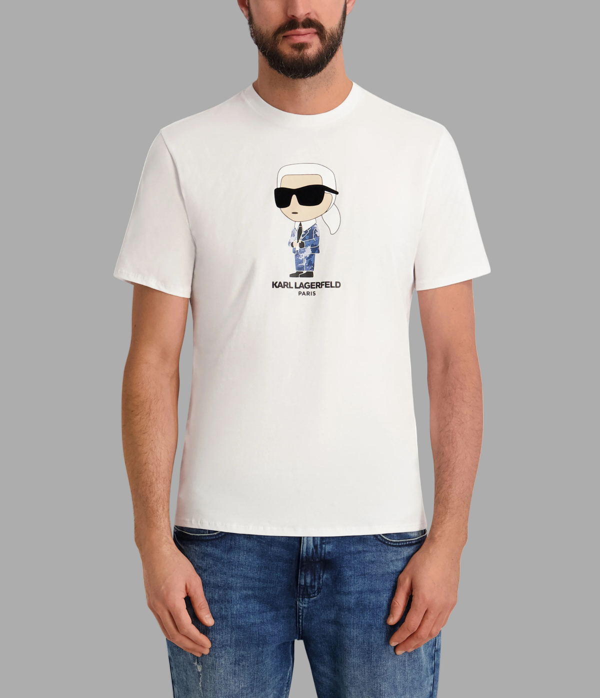 Karl With Pixelated Suit Tee | Tees & Polos | Karl Lagerfeld Paris