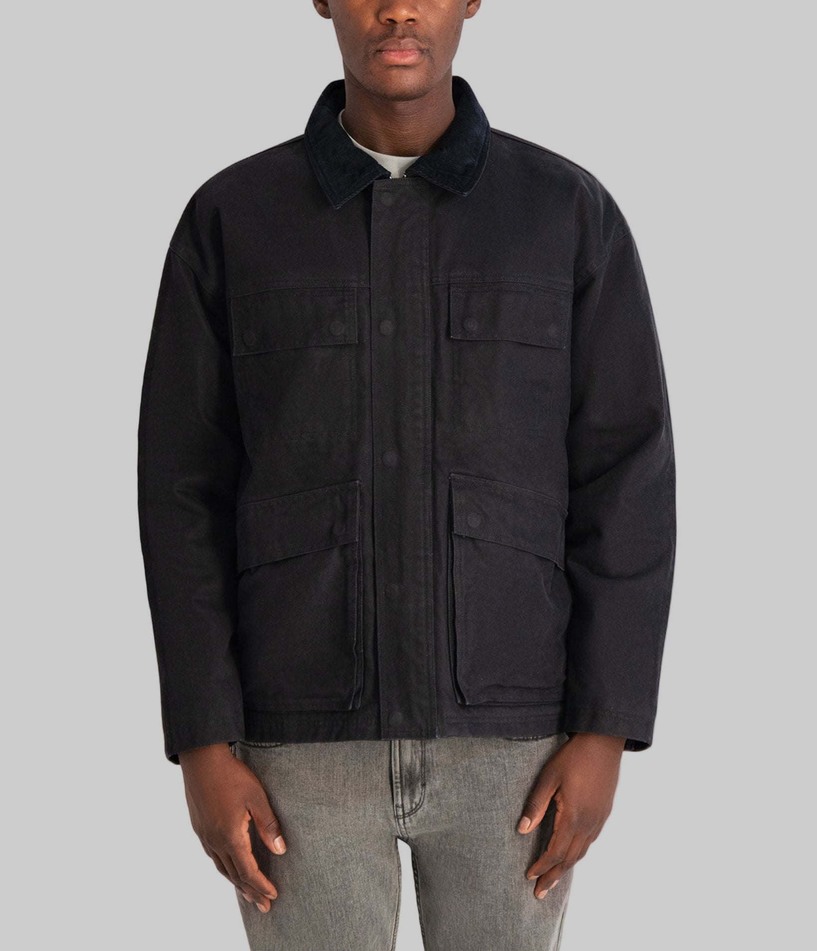 WAXED COTTON FIELD JACKET WITH CORDUROY COLLAR View 1 | Products WAXED COTTON FIELD JACKET WITH CORDUROY COLLAR View 1 | Products