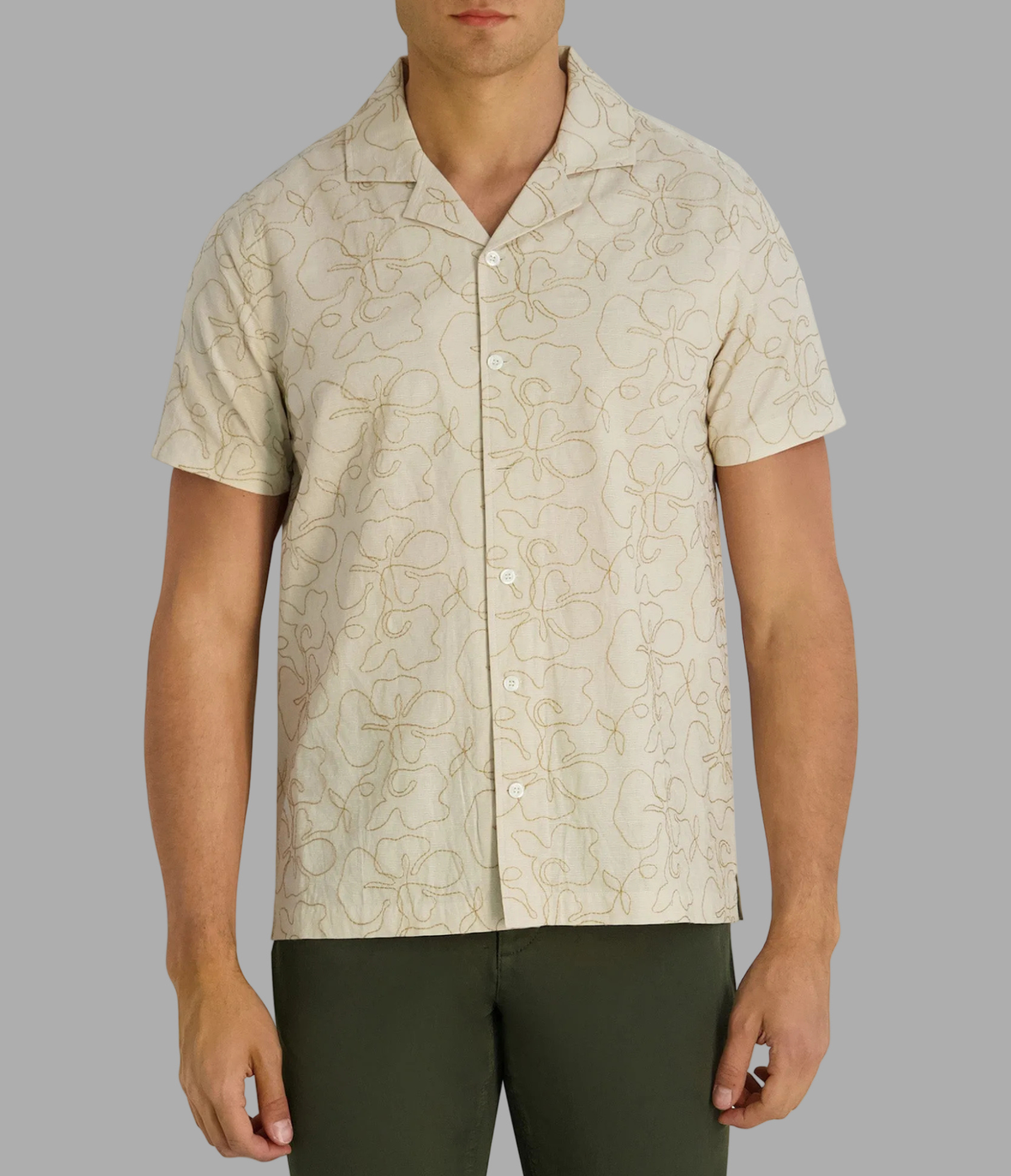 Embroidered Floral Camp Collar Shirt | Sweaters & Shirts | Karl Embroidered Floral Camp Collar Shirt | Sweaters & Shirts | Karl