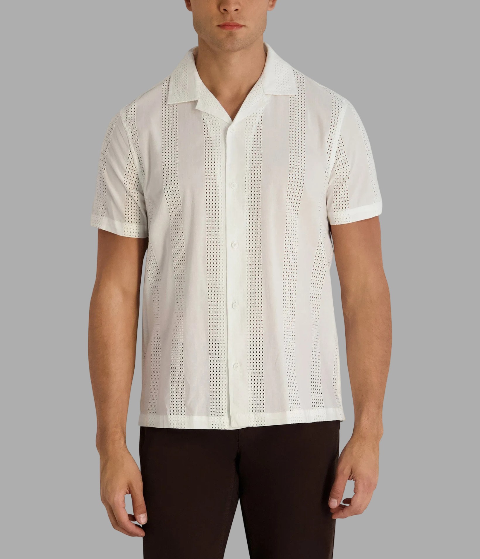 EYELET CAMP COLLAR SHIRT View 1 | Men's Clothing EYELET CAMP COLLAR SHIRT View 1 | Men's Clothing