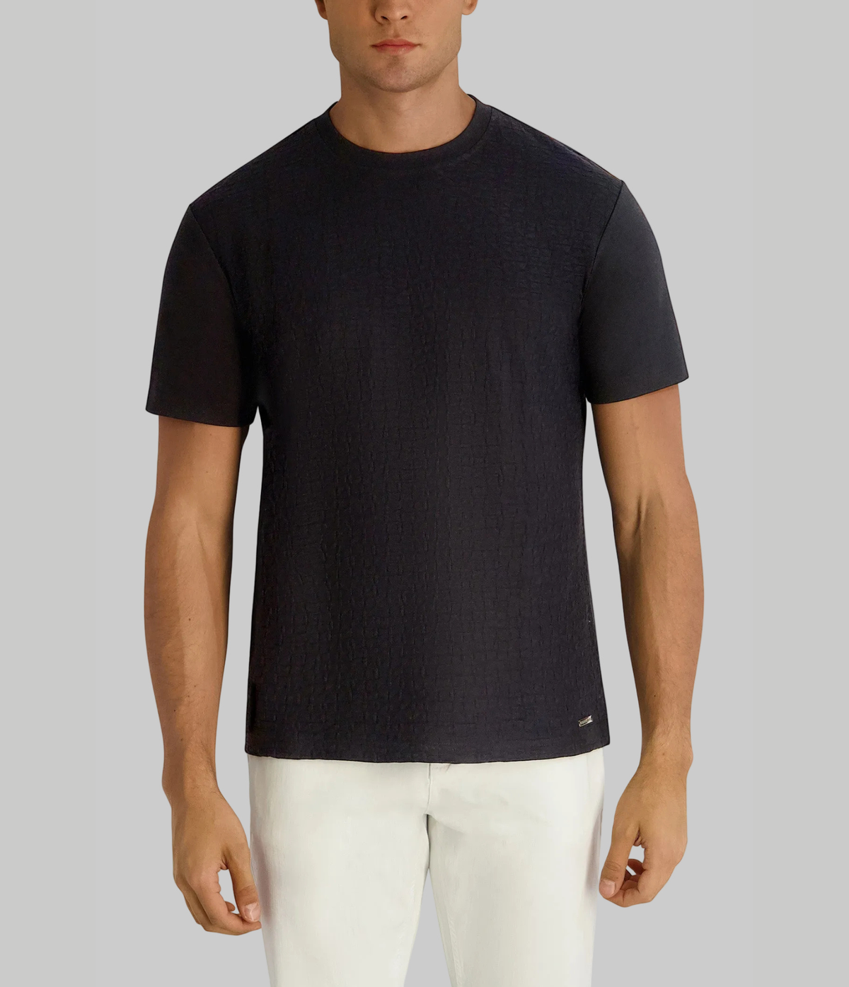 Short Sleeve Textured Knit Top | Tees & Polos | Karl Lagerfeld Paris