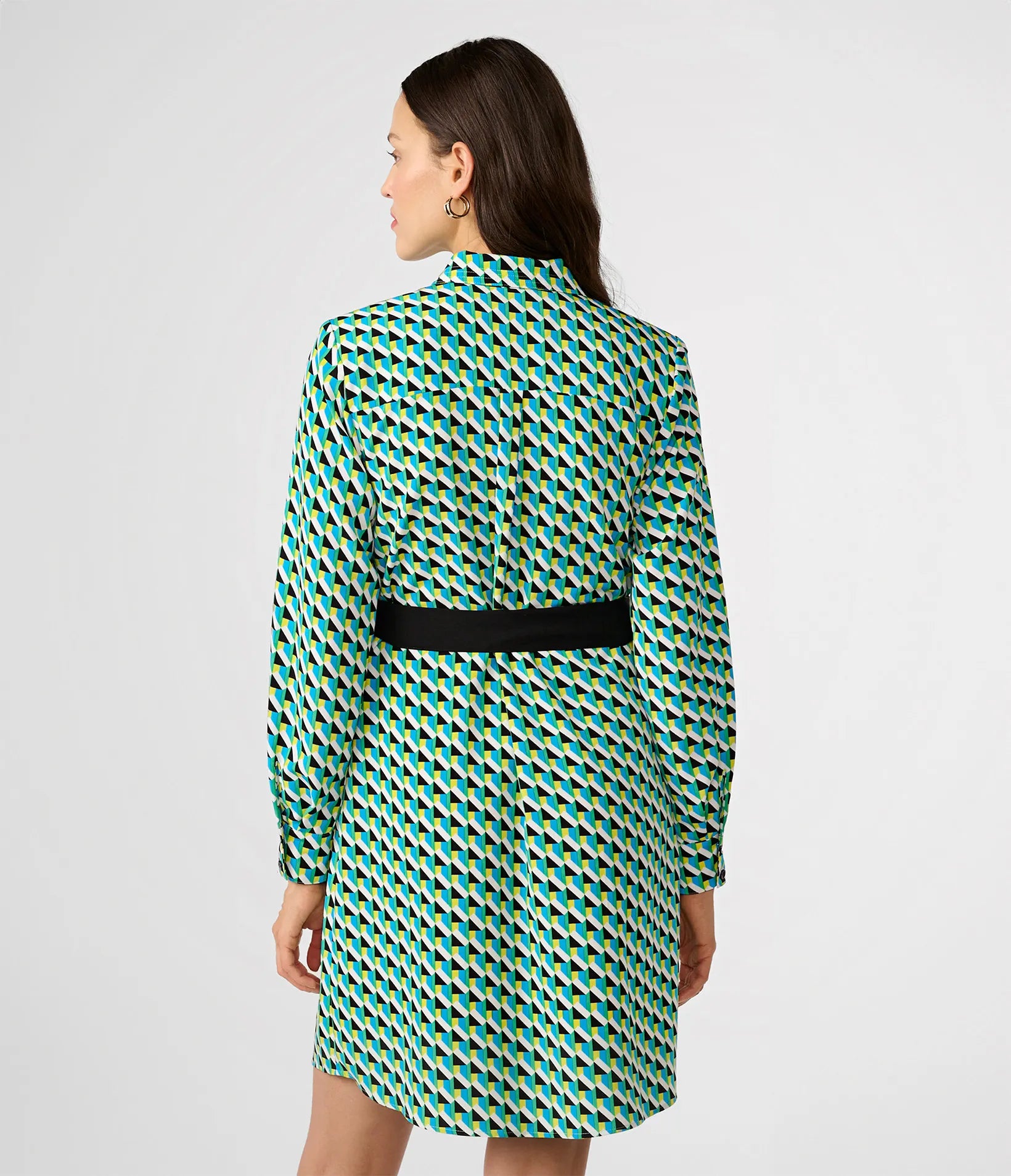 PRINTED SILKY CREPE SHIRT DRESS VIEW 2 PRINTED SILKY CREPE SHIRT DRESS VIEW 2