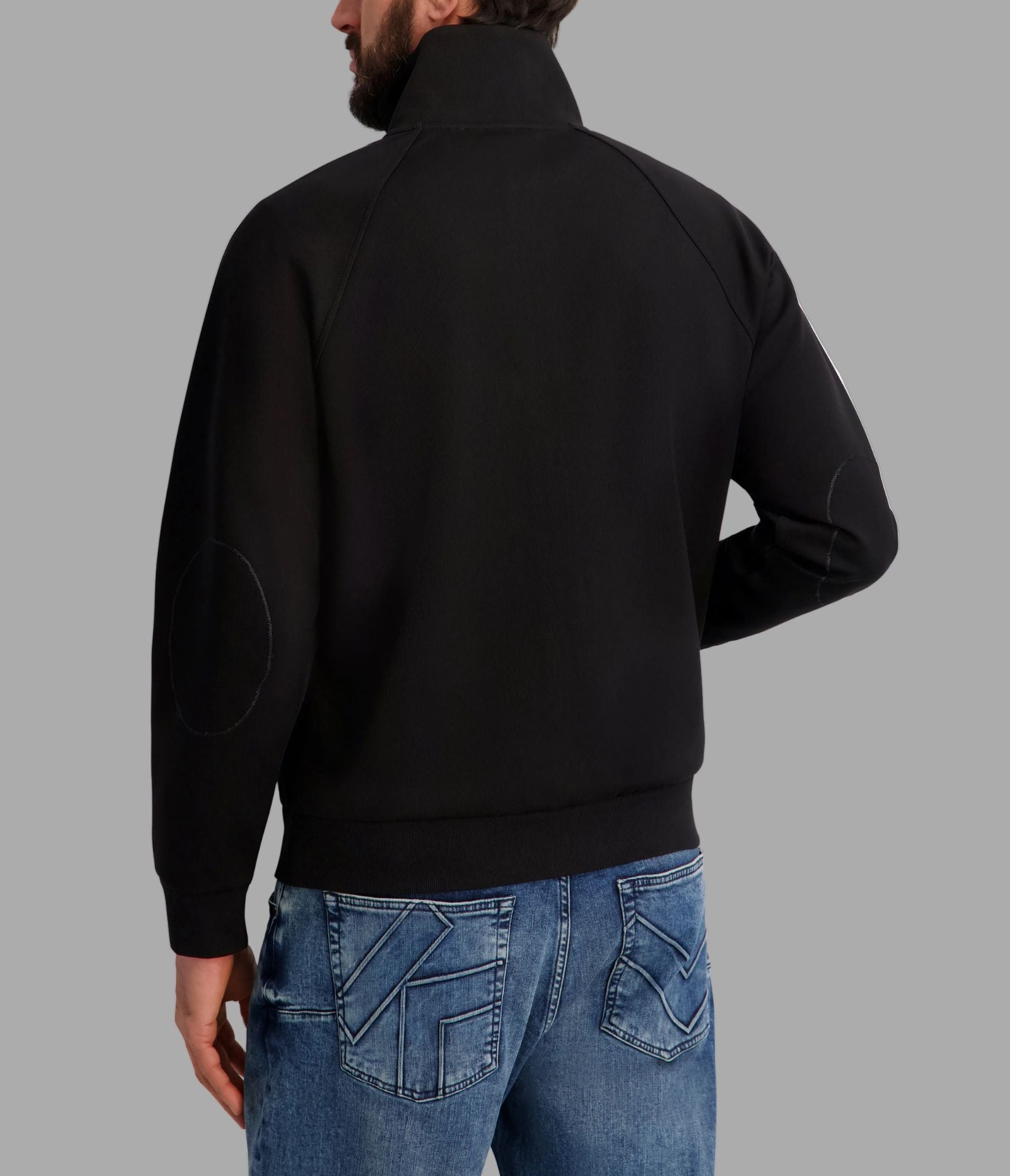 PONTE TRACK JACKET WITH LEATHER LOGO PATCH View 2 | Men's Clothing