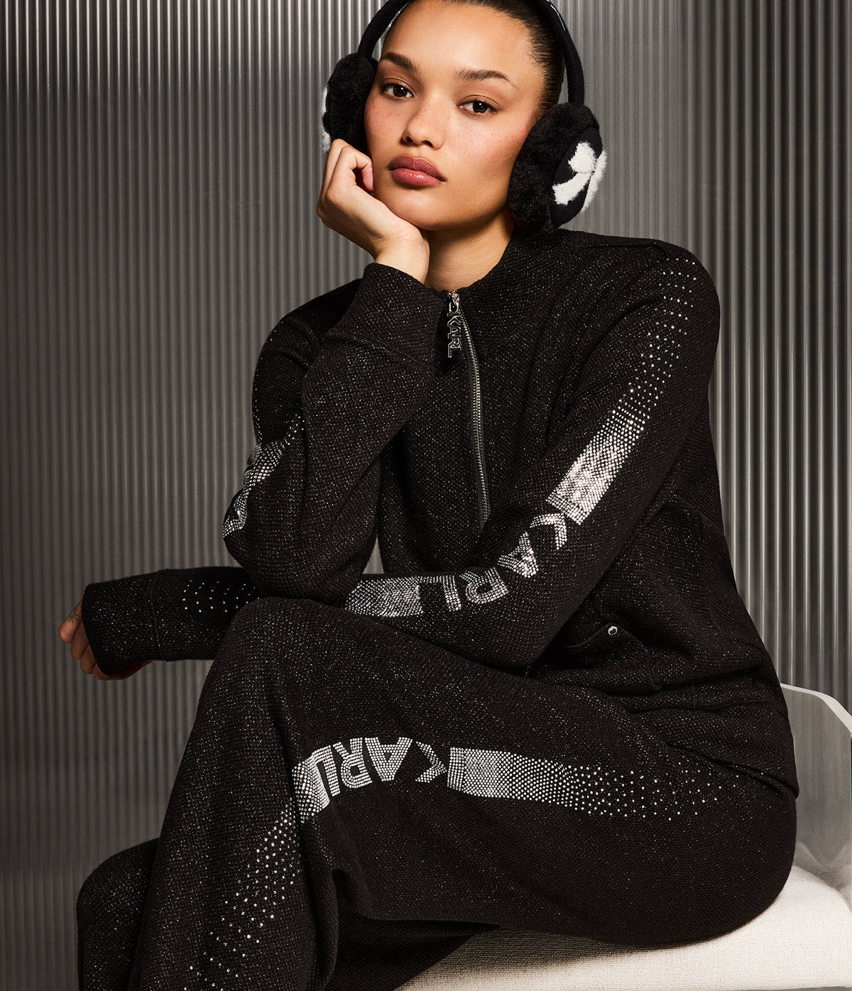 EMBELLISHED TRACK JACKET View 1 | Women's Matching Sets