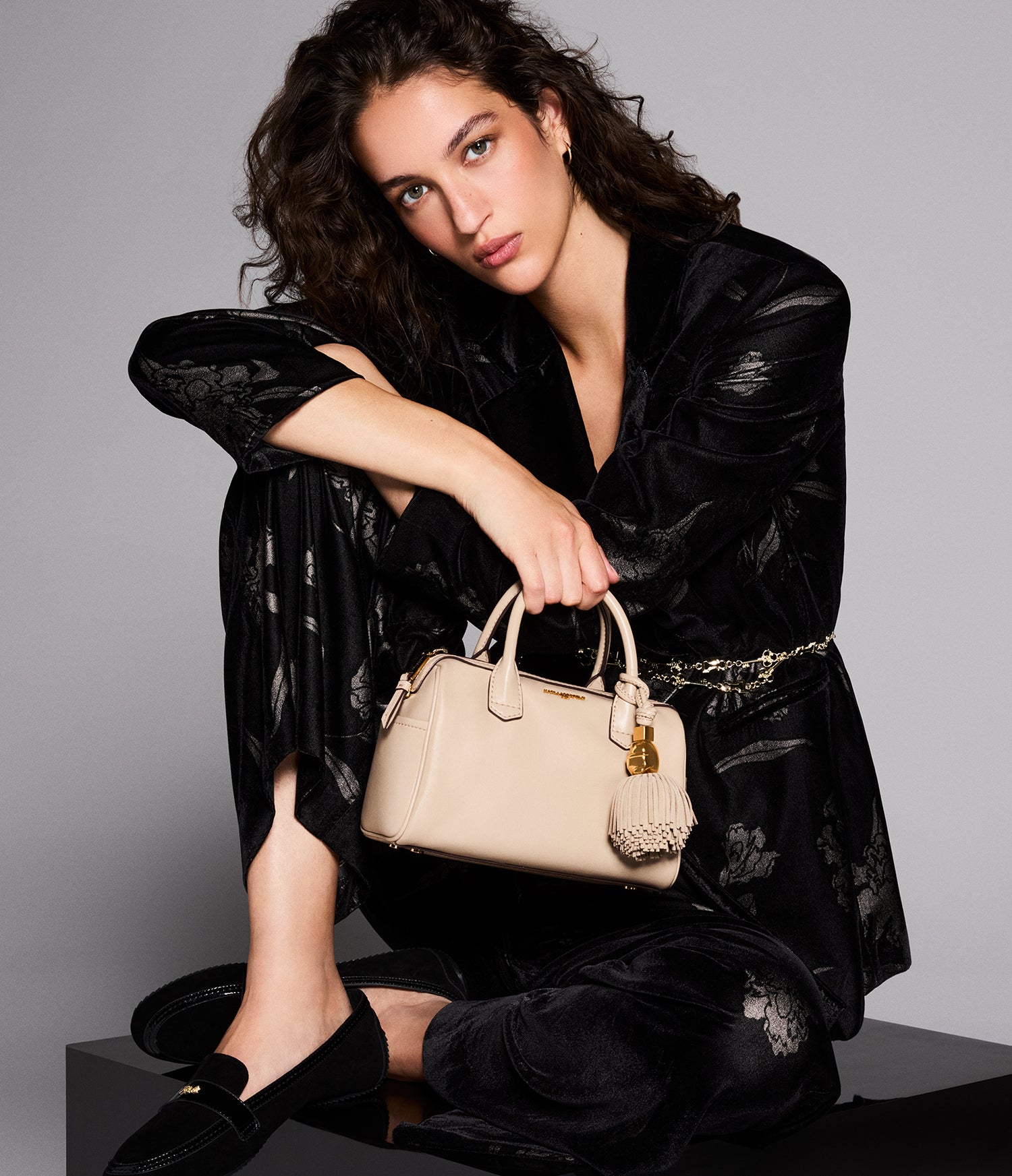 VELVET BELTED BLAZER View 1 | Women's Matching Sets