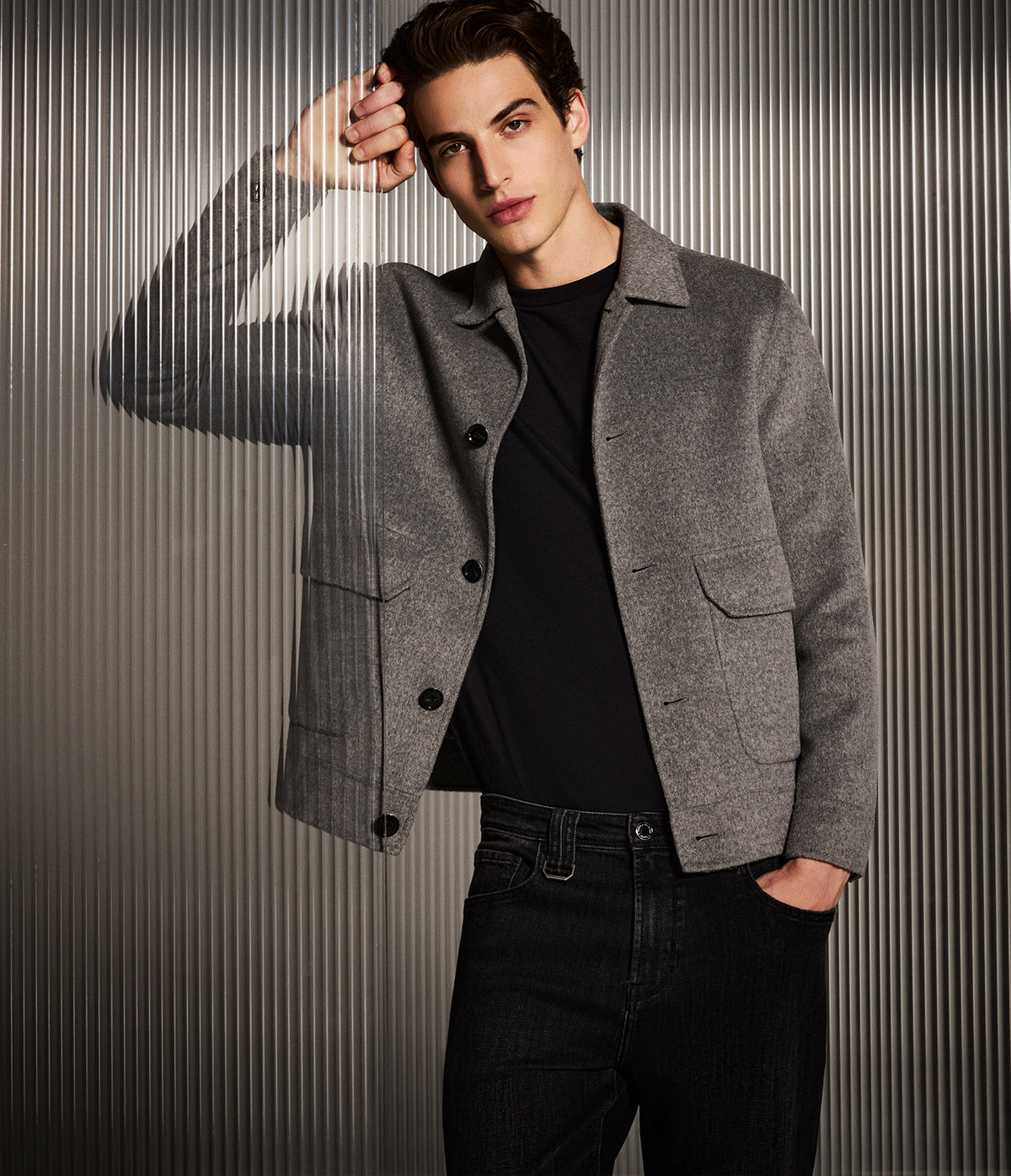 WOOL BLEND SHIRT JACKET VIEW 1