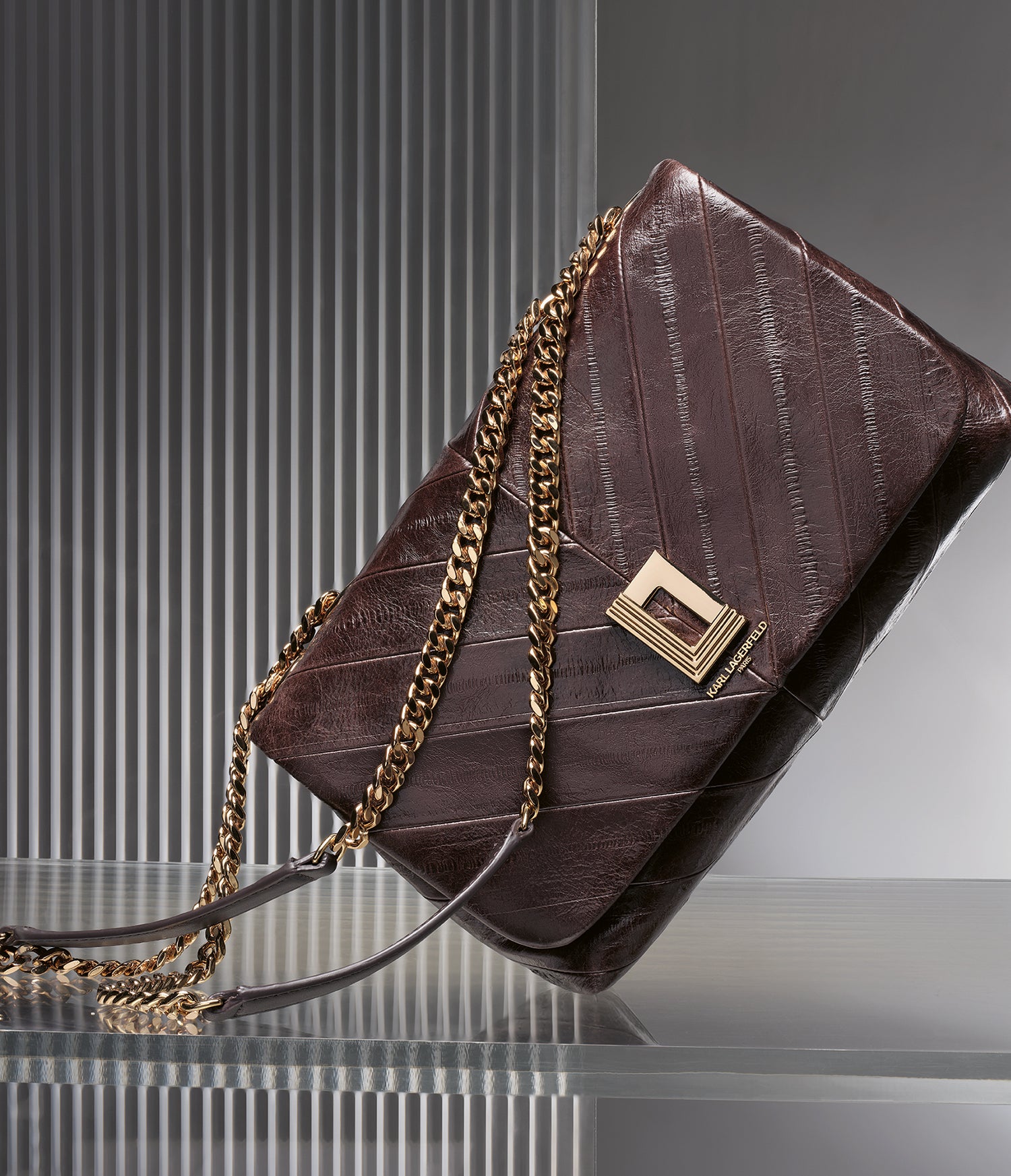 LAFAYETTE CHEVRON EEL SHOULDER BAG View 1 | Lafayette Collection