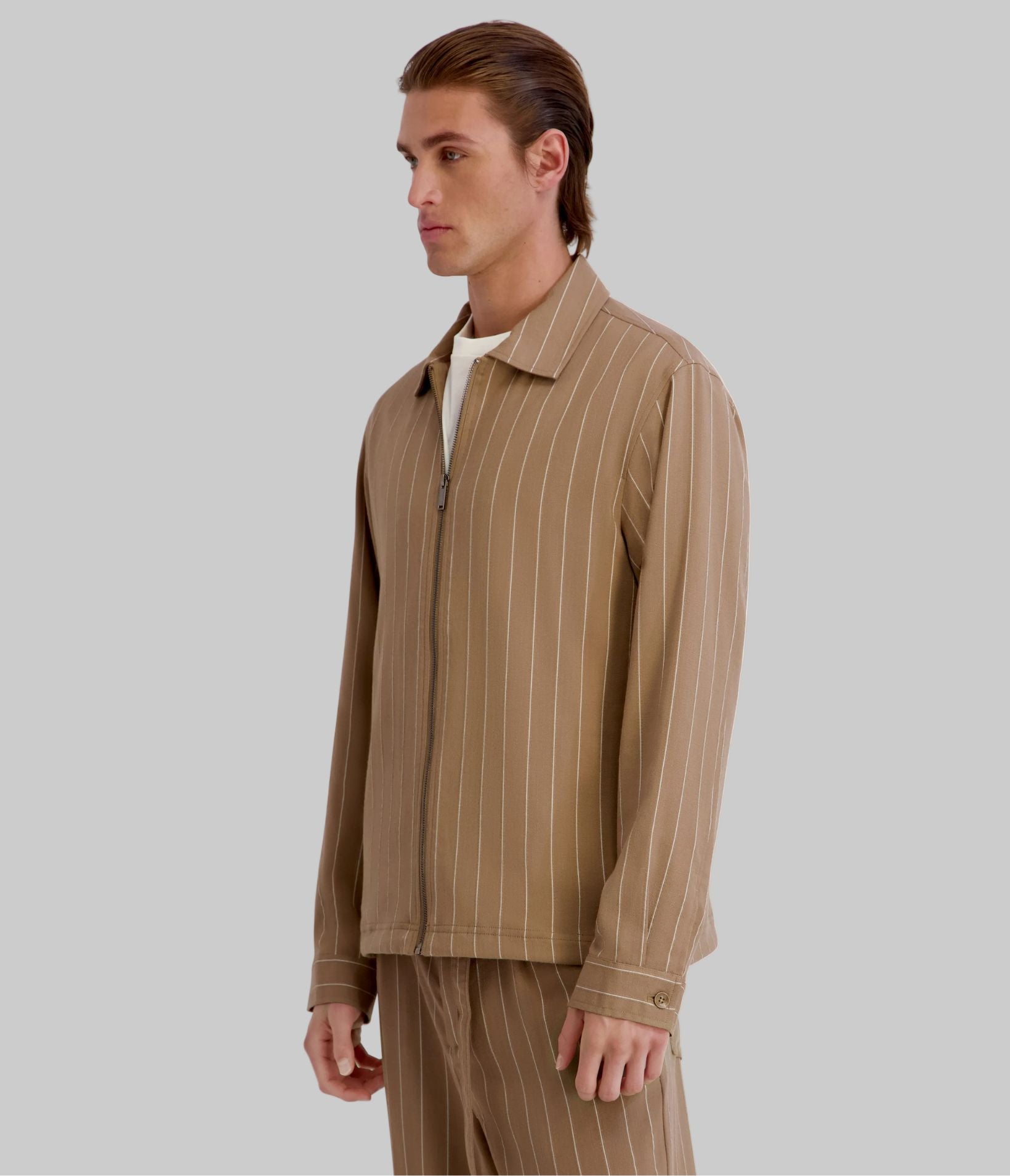 STRIPED SHIRT JACKET VIEW 3 | Men's Coats & Jackets