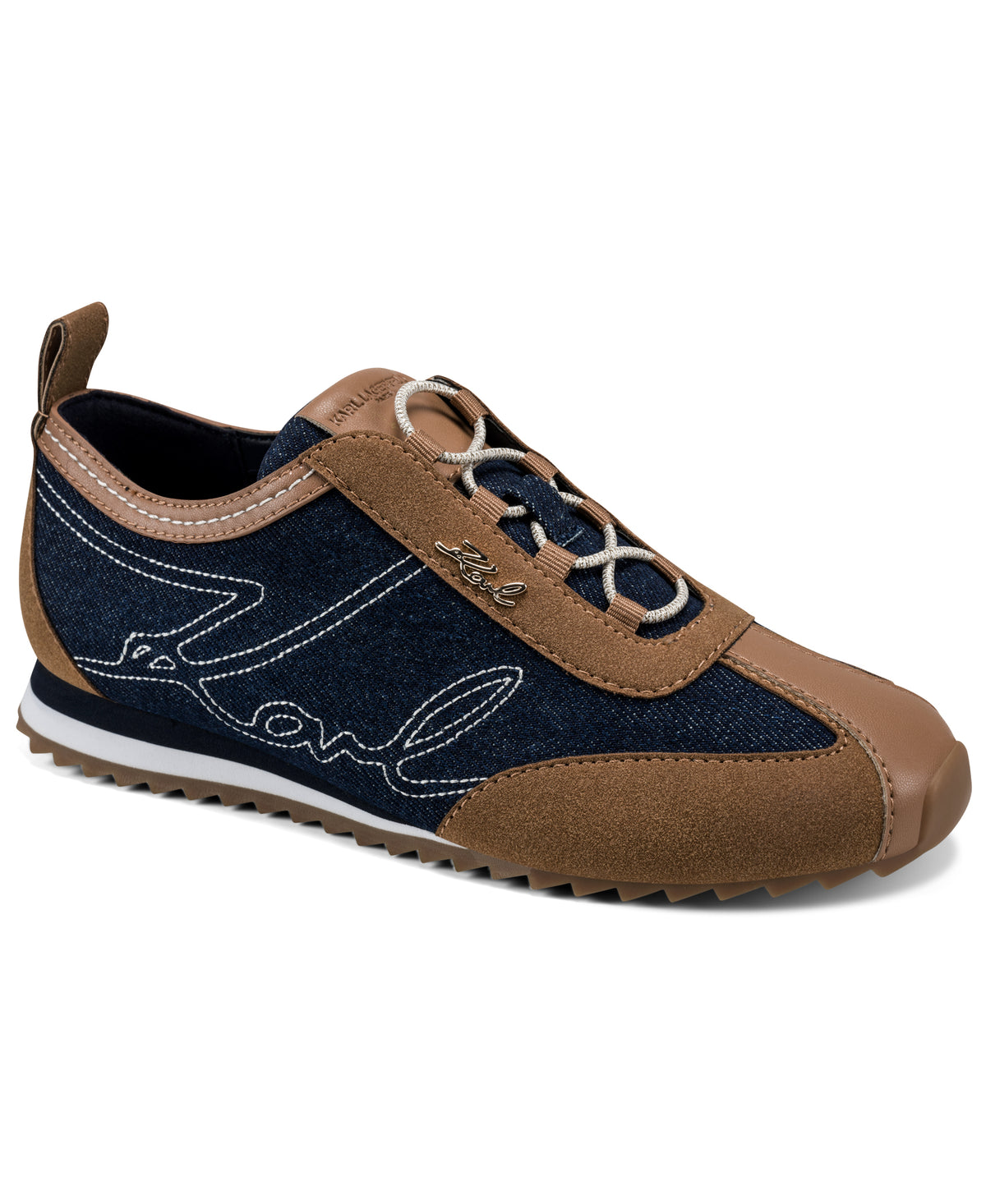 ALARISE SUEDE AND DENIM SNEAKER VIEW 3