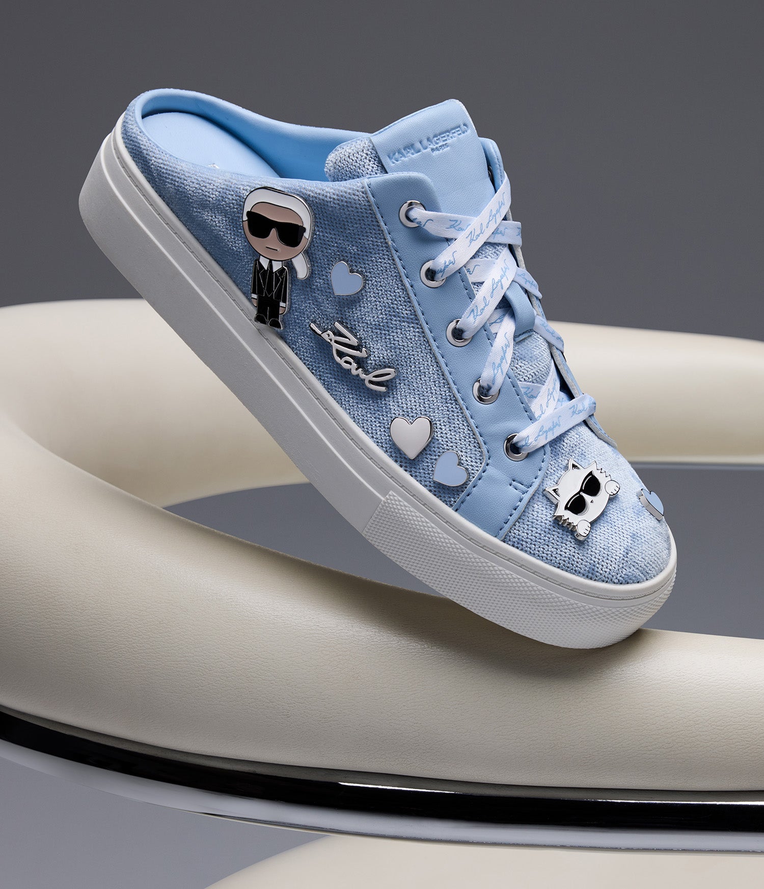 Cambria Velvet Mule With Pins | Sneakers | Karl Lagerfeld Paris