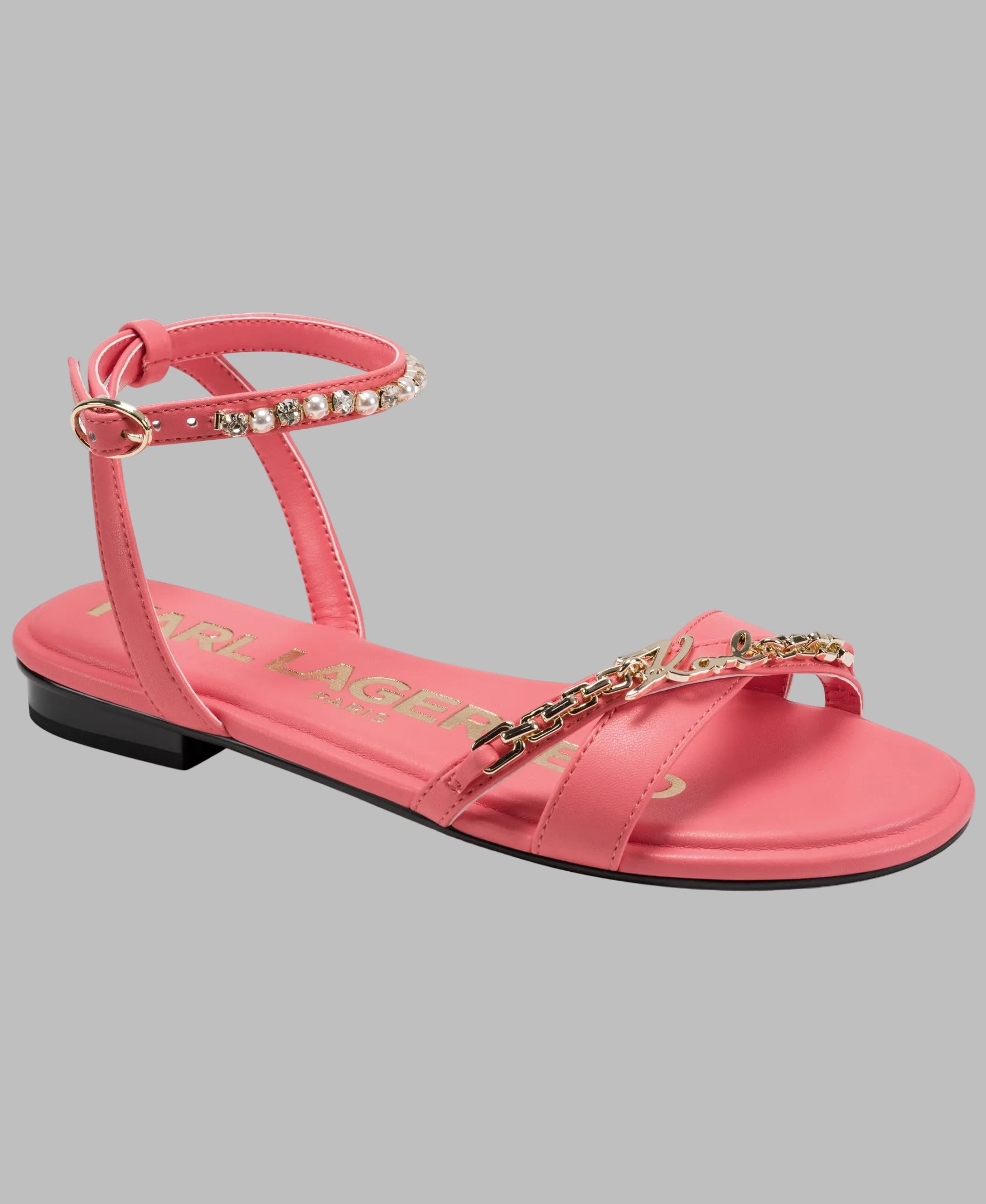 CHRISTIANO LOGO CHAIN ANKLE STRAP SANDAL View 2 | Women's Sandals