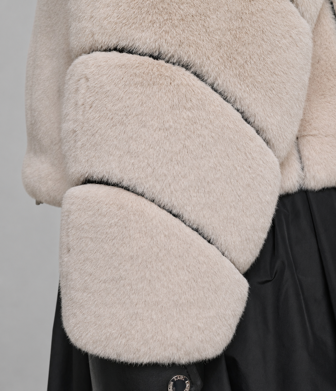 CHANNEL FAUX MINK AND PU BOMBER VIEW 8