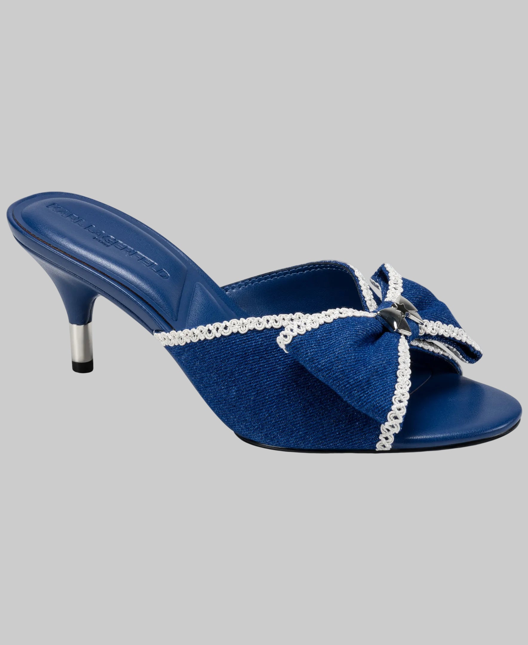 Damina Denim Bow Mule Sandal | Heels & Wedges | Karl Lagerfeld Paris