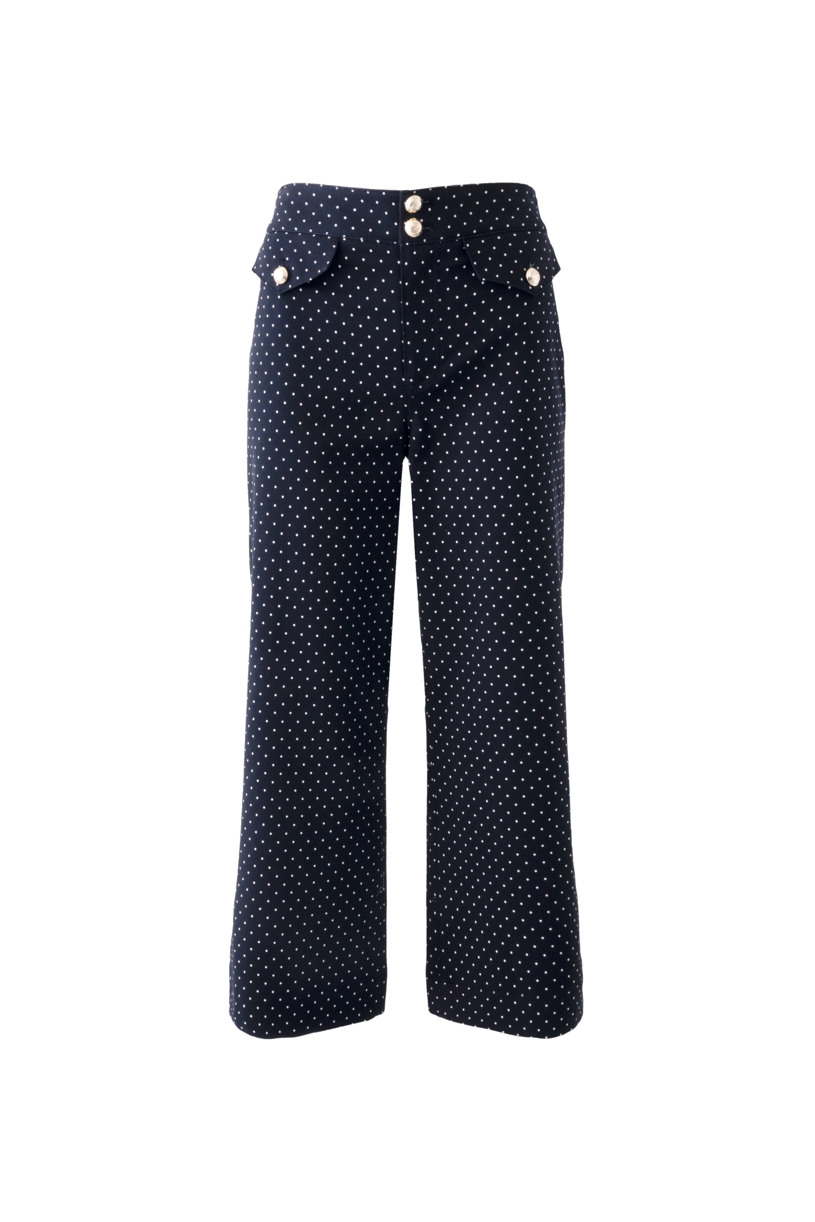 COTTON TWILL POLKA DOT WIDE LEG PANT View 2 | New Arrivals