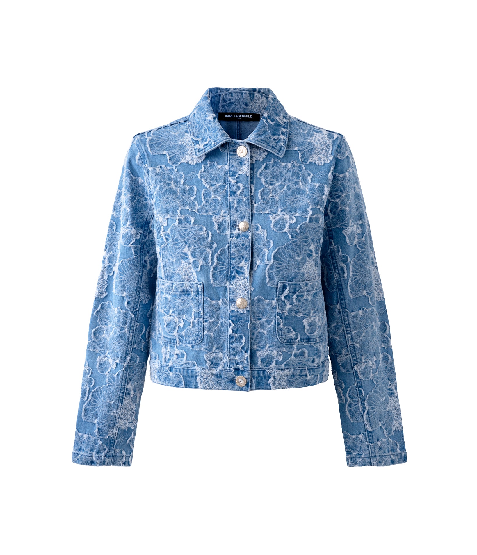 FLORAL JACQUARD DENIM JACKET View 2