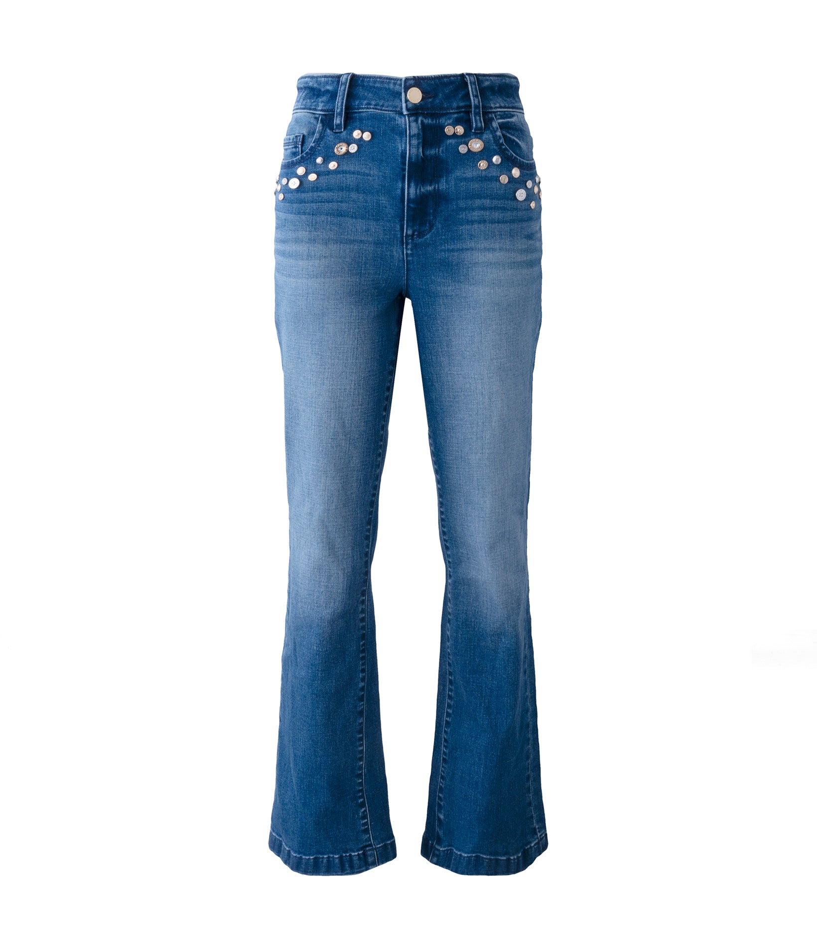 STUDDED POCKET STRAIGHT LEG JEAN View 2