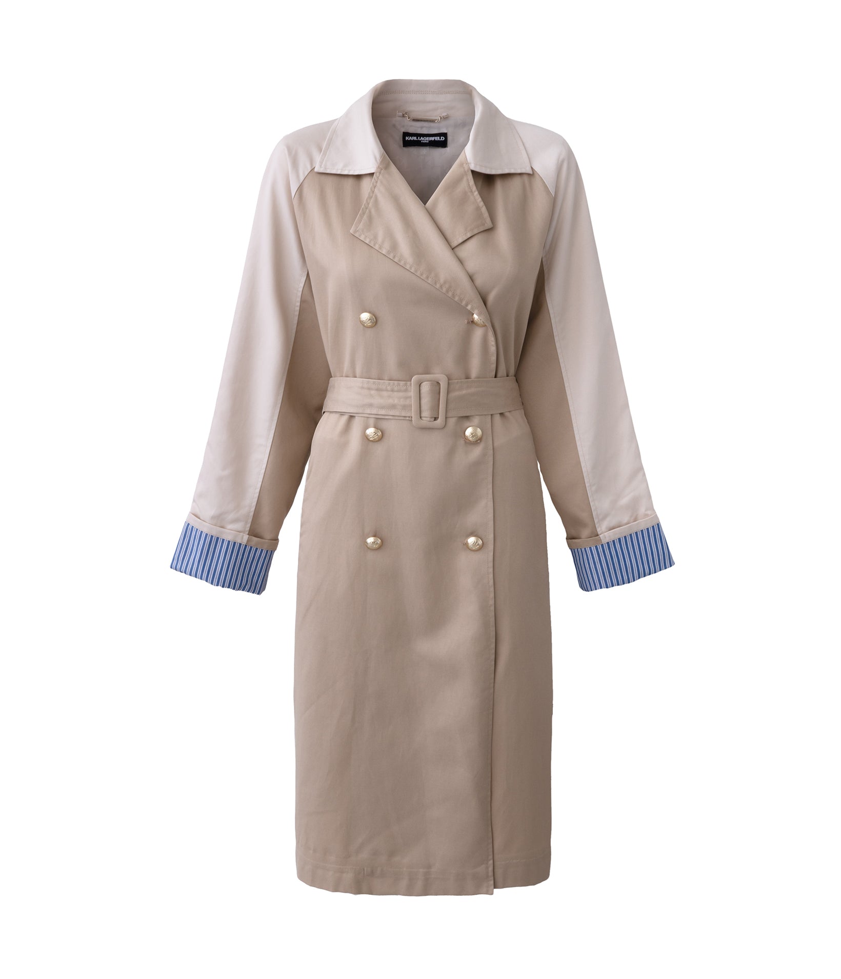 COLOR BLOCK TRENCH COAT View 2