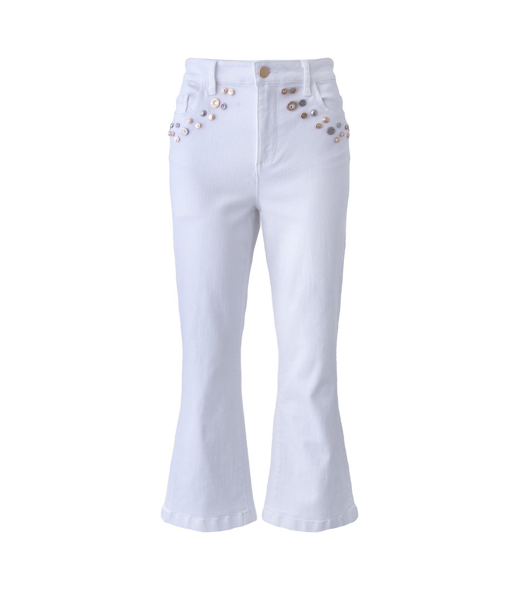 STUDDED POCKET STRAIGHT LEG JEAN View 2