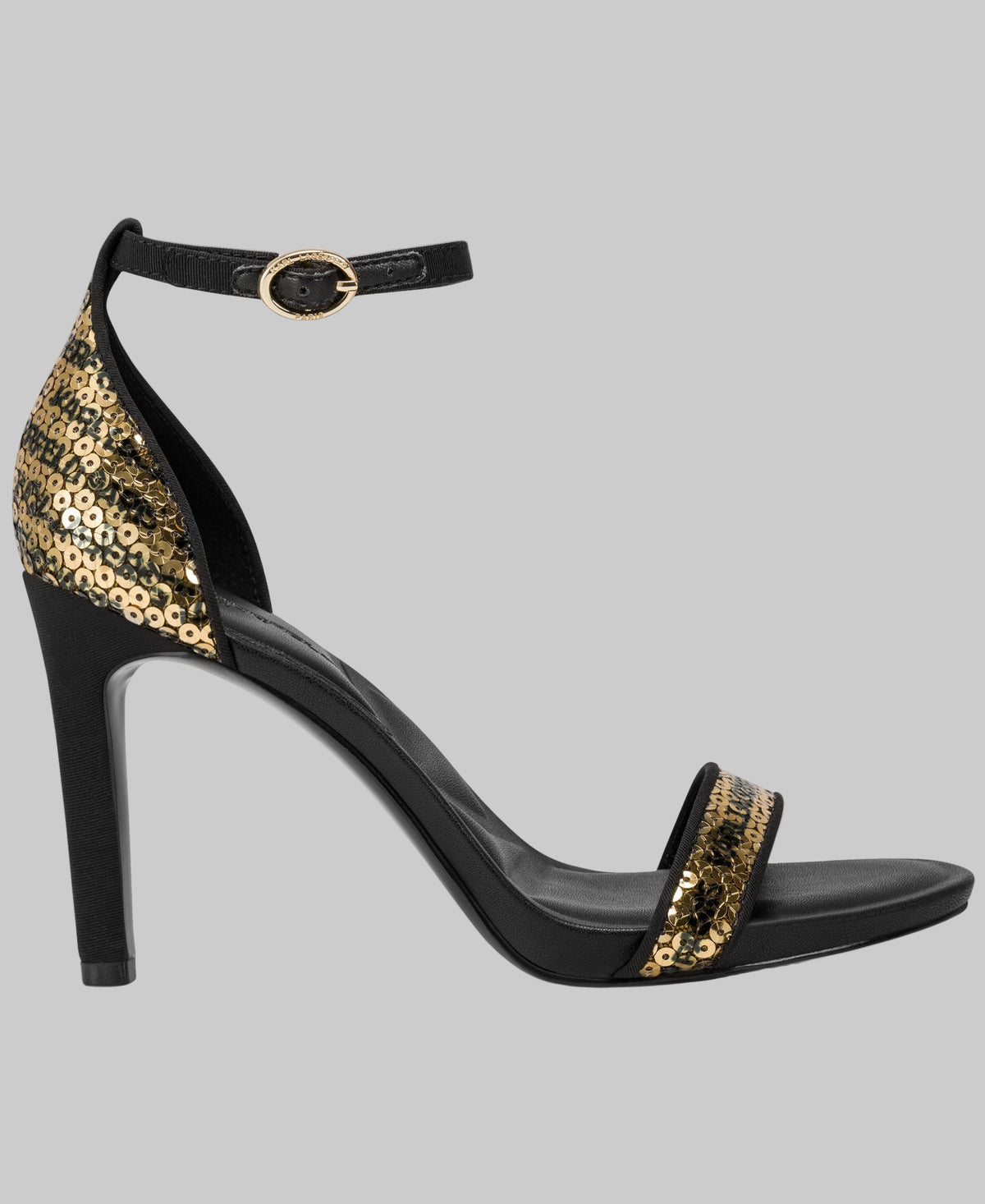 Kenz Logo Sequin Ankle Strap Sandal | Heels & Wedges | Karl Lagerfeld Paris