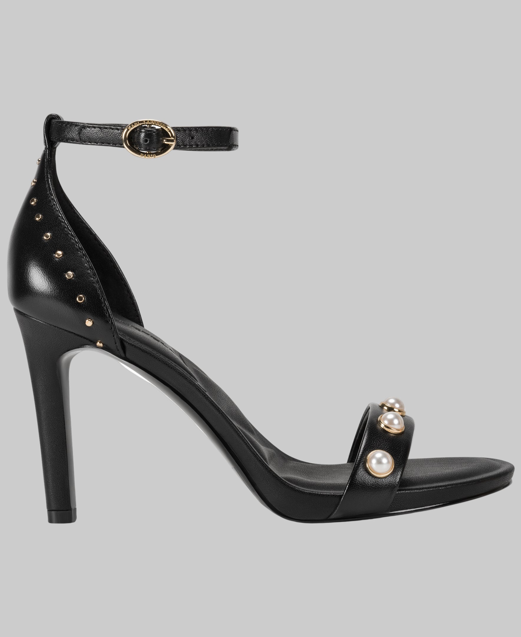 Kenz Pearl Ankle Strap Sandal | Heels & Wedges | Karl Lagerfeld Paris