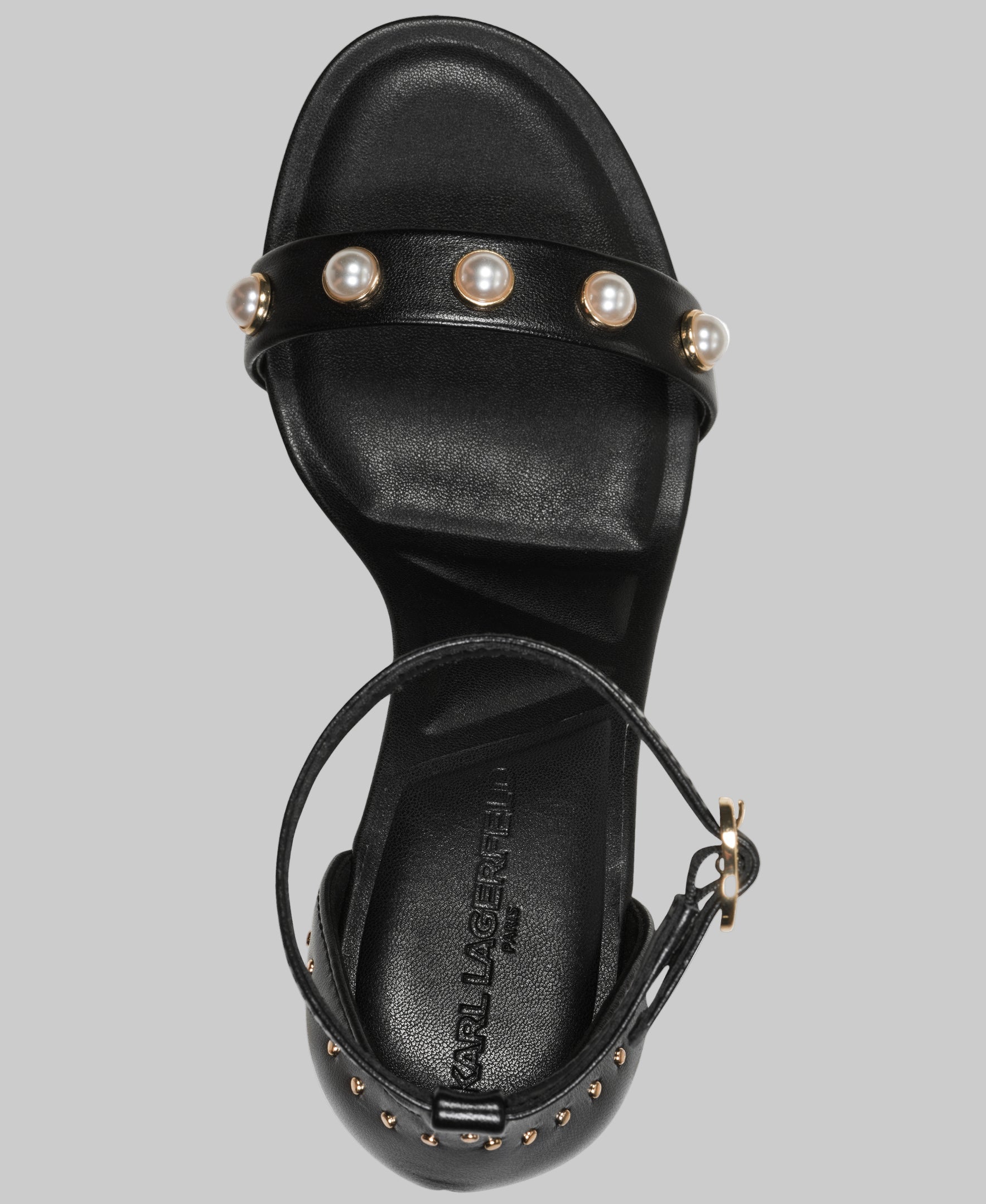 Kenz Pearl Ankle Strap Sandal | Heels & Wedges | Karl Lagerfeld Paris