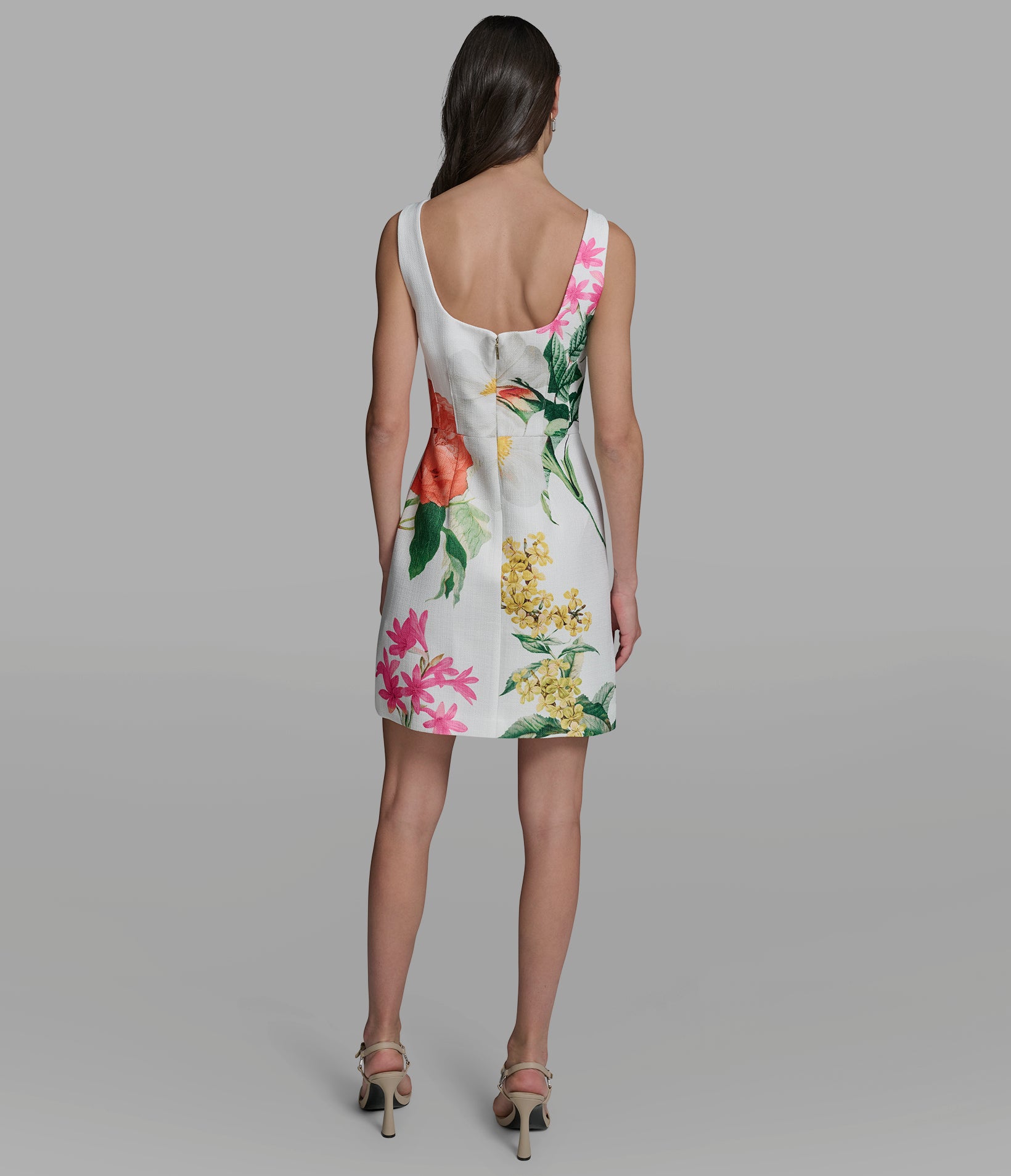 FLORAL TWEED FIT AND FLARE DRESS View 2 | Women's Clothing