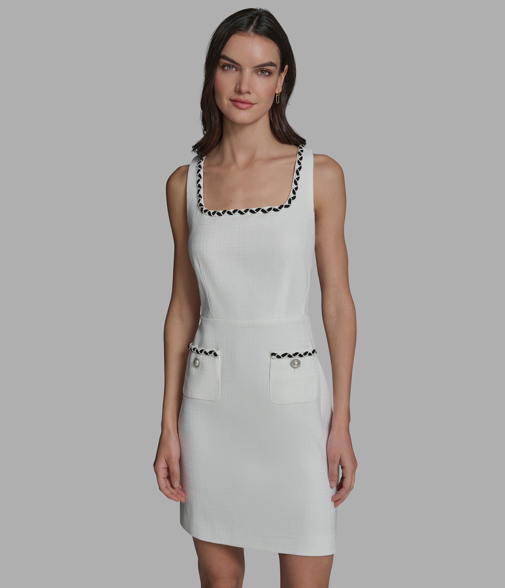 FAUX TWEED A-LINE DRESS View 1 | Women's Clothing