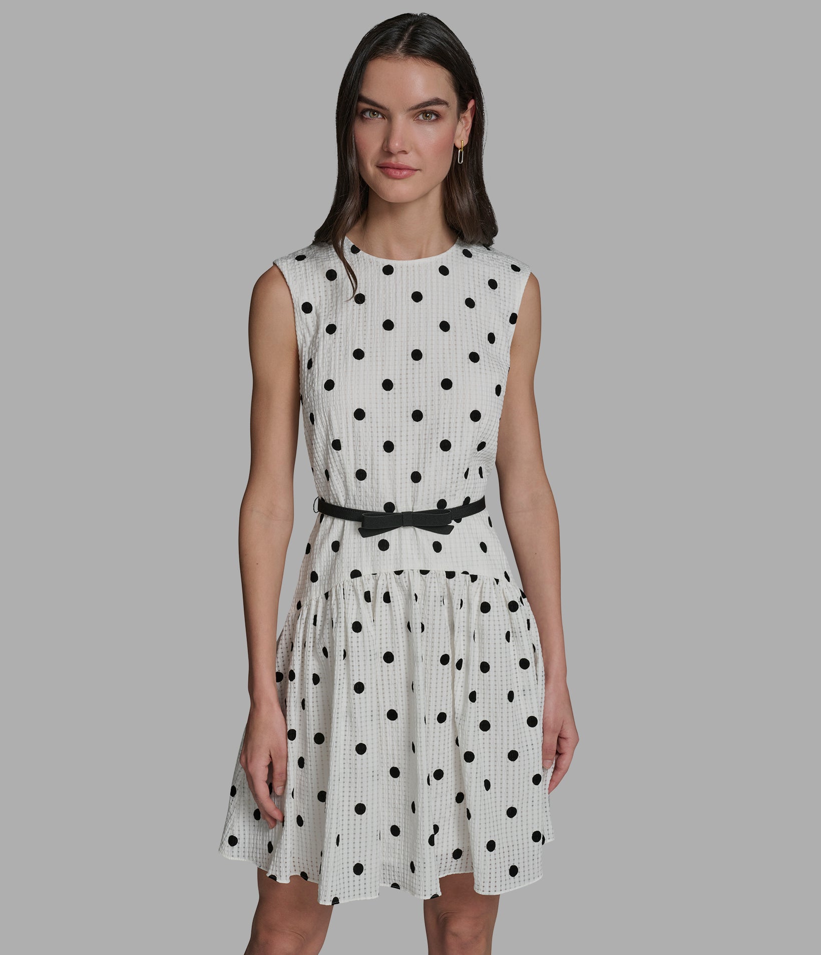 POLKA DOT SEERSUCKER A-LINE DRESS View 2 | Women's Dresses & Jumpsuits