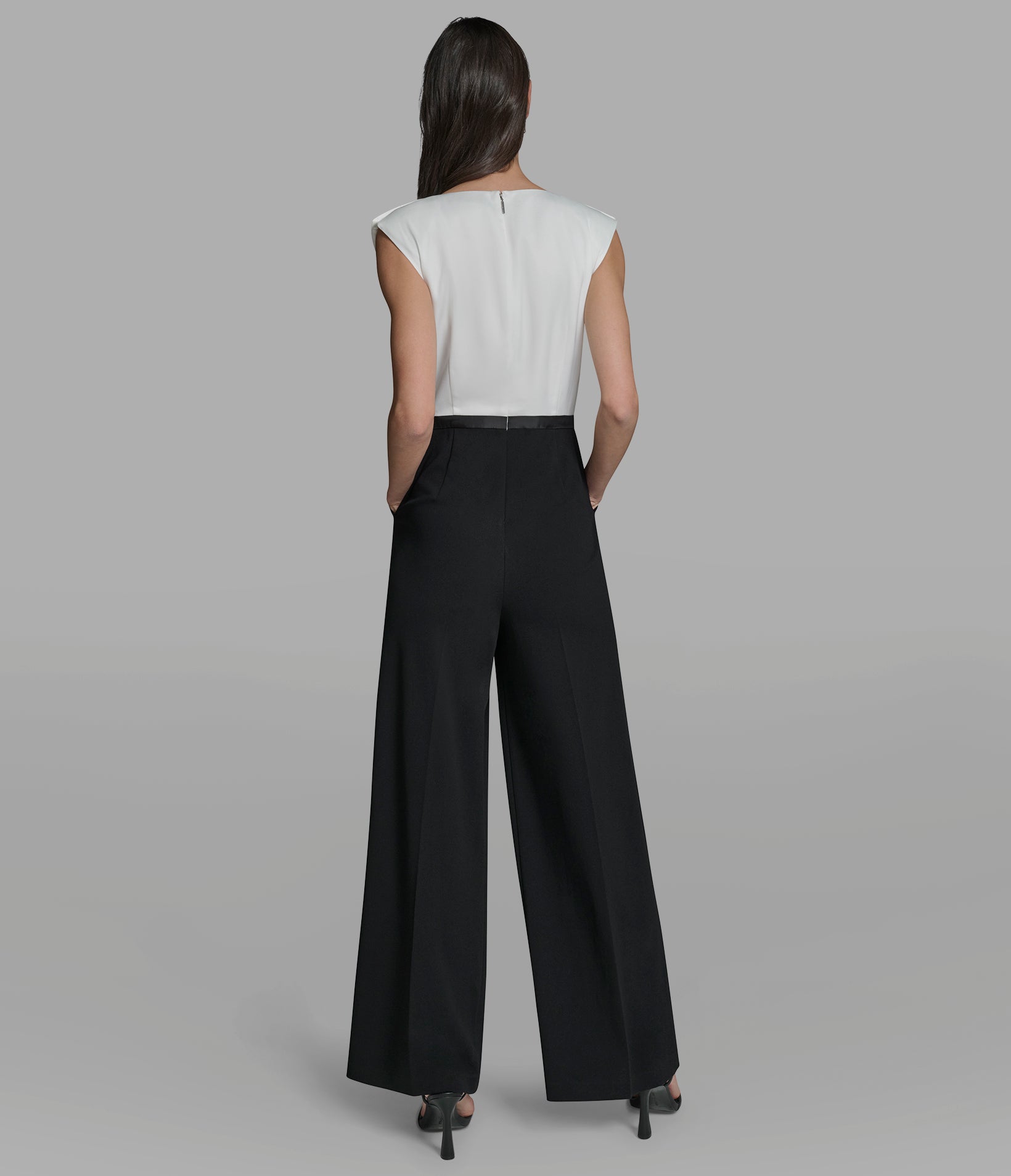 SATIN CREPE JUMPSUIT WITH FRONT BOW VIEW 3 | New Women's Clothing