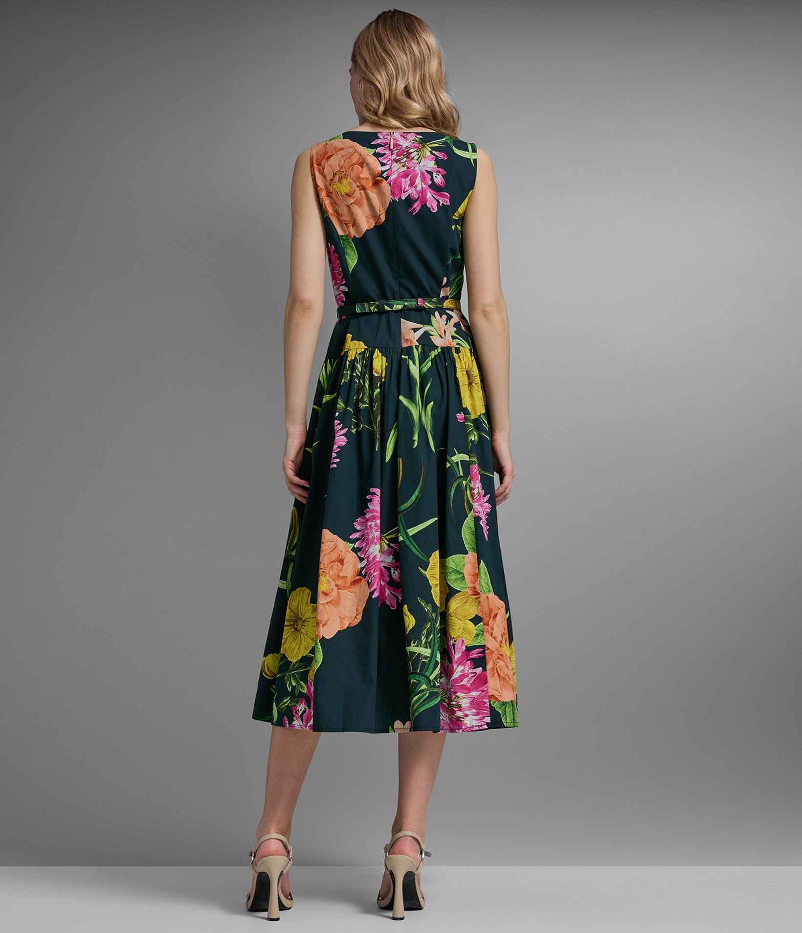 SLEEVELESS FLORAL MIDI DRESS View 2 | Women's Clothing