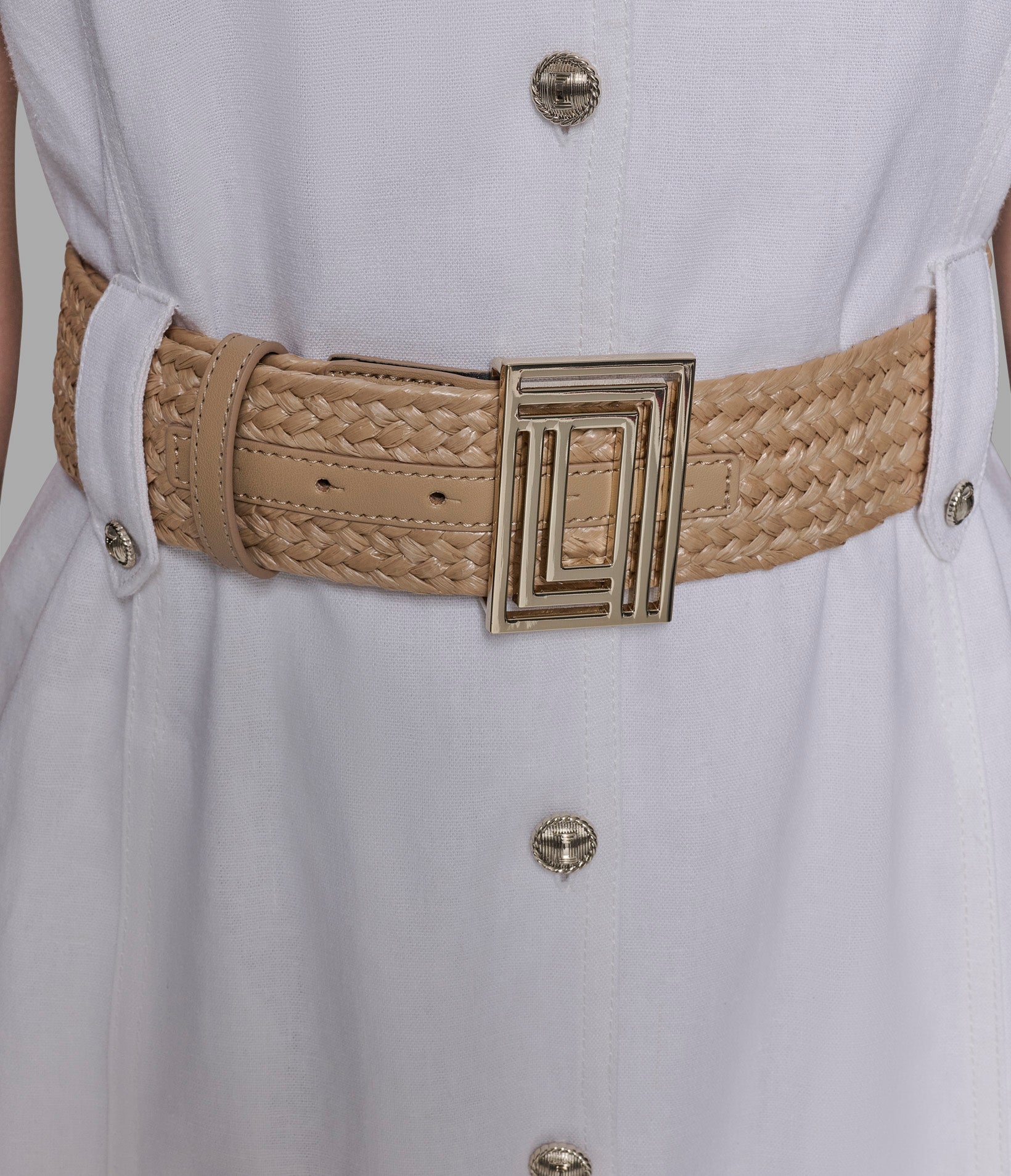 SHORT SLEEVE RAFFIA BELT LINEN SHIRT DRESS VIEW 5 | New Arrivals