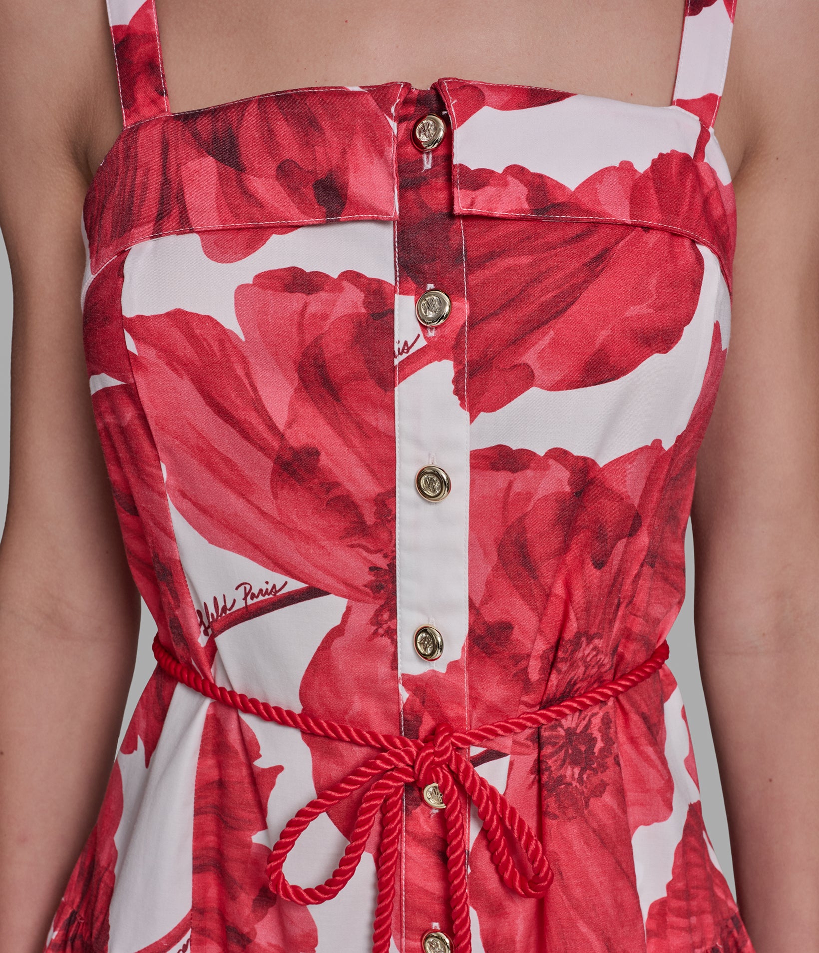 SLEEVELESS SIGNATURE FLORAL MIDI DRESS VIEW 5