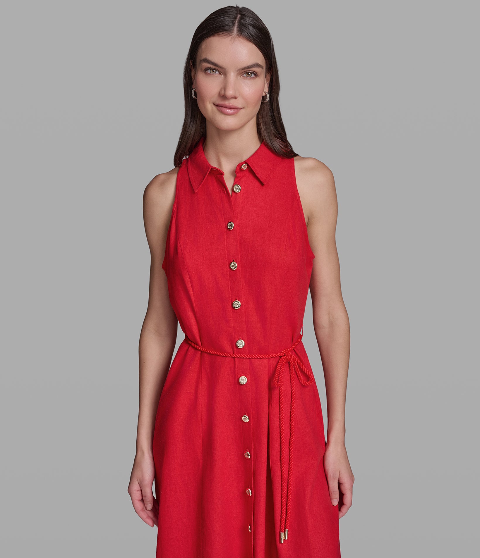 COLLAR ROPE BELT DRESS VIEW 4
