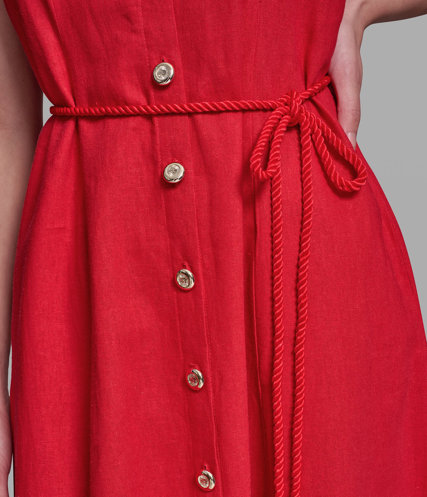 COLLAR ROPE BELT DRESS VIEW 5