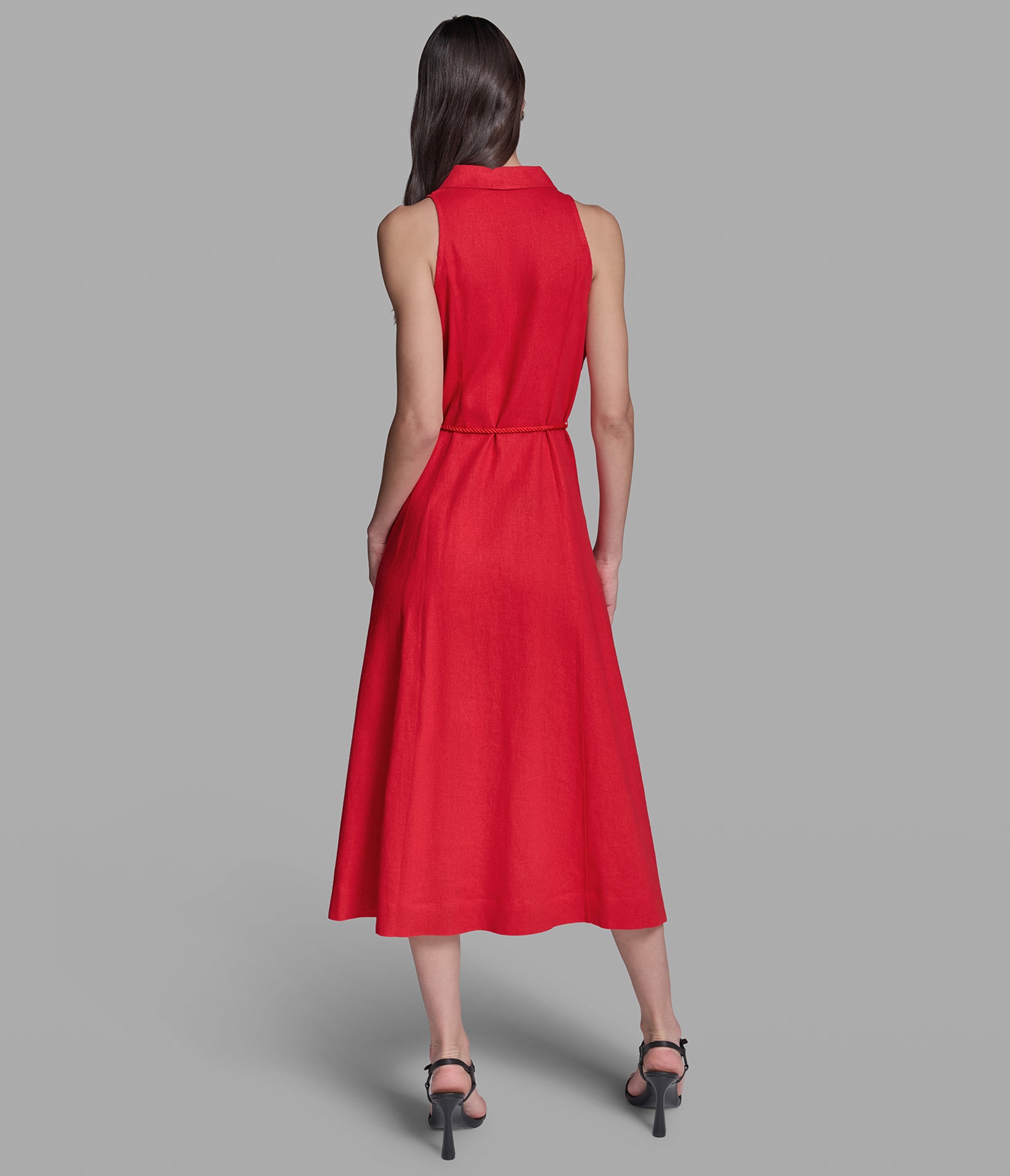 COLLAR ROPE BELT DRESS VIEW 2