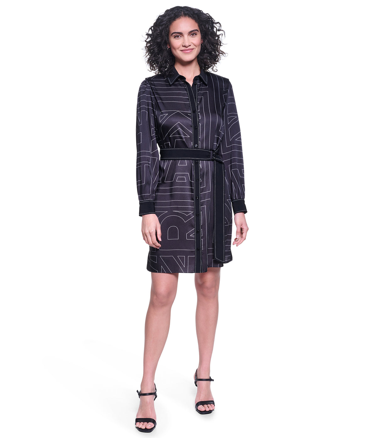 SATIN LOGO SHIRT DRESS VIEW 3 | Holiday Sale
