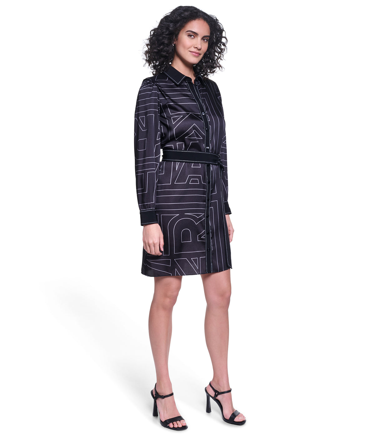 SATIN LOGO SHIRT DRESS VIEW 4 | Holiday Sale