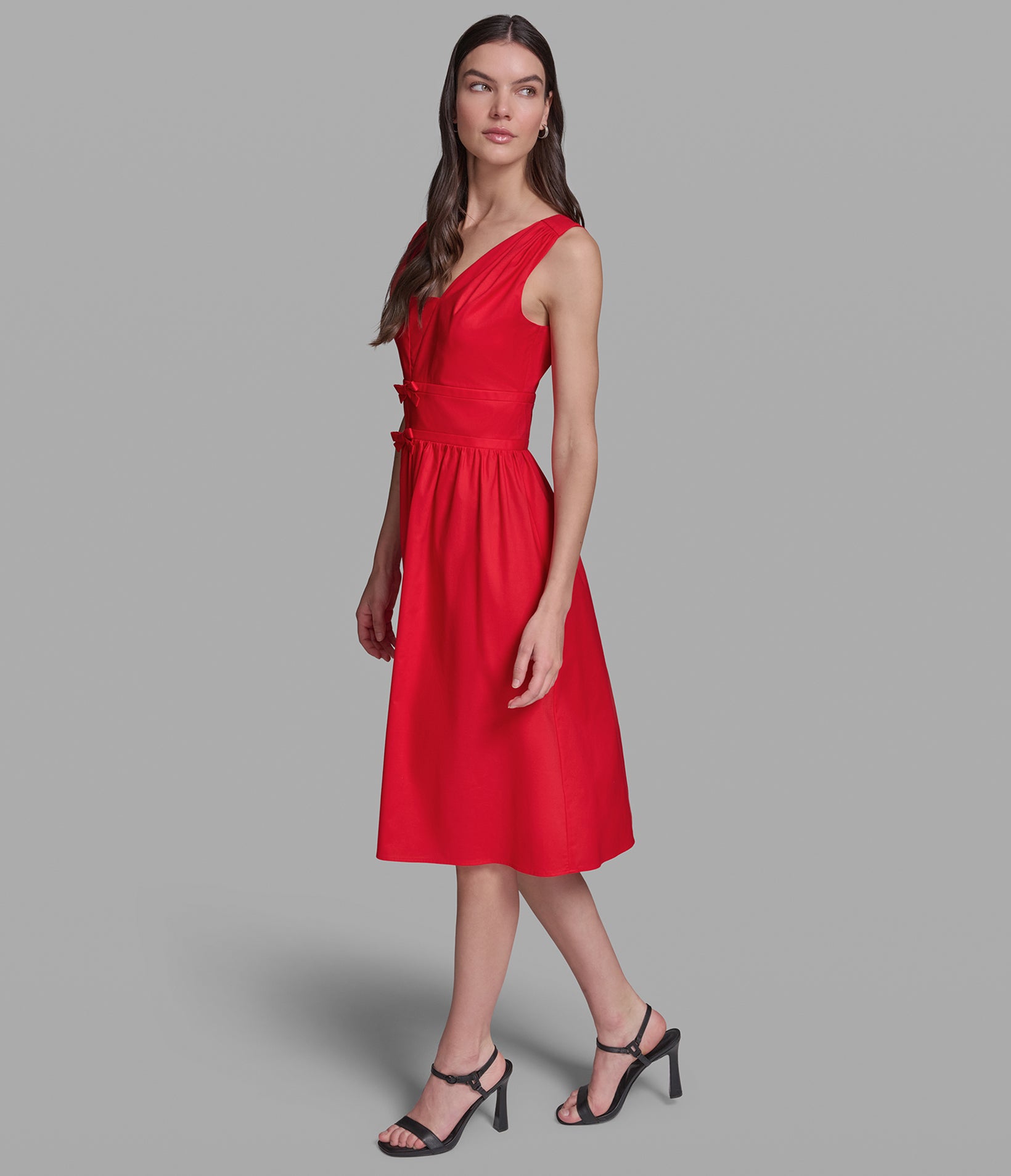 COTTON BOW DETAIL DRESS VIEW 3 | Women's Clothing