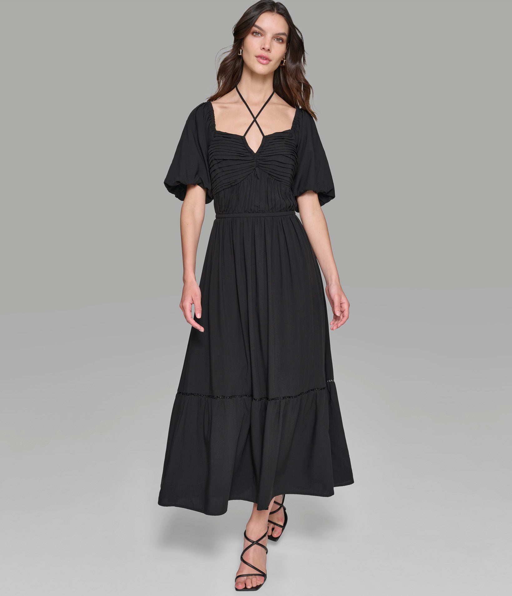 karl lagerfeld maxi dress Karl Lagerfeld Paris Womens Tiered Long Maxi Dress Orange XS, Ginger at  Amazon Women's Clothing store