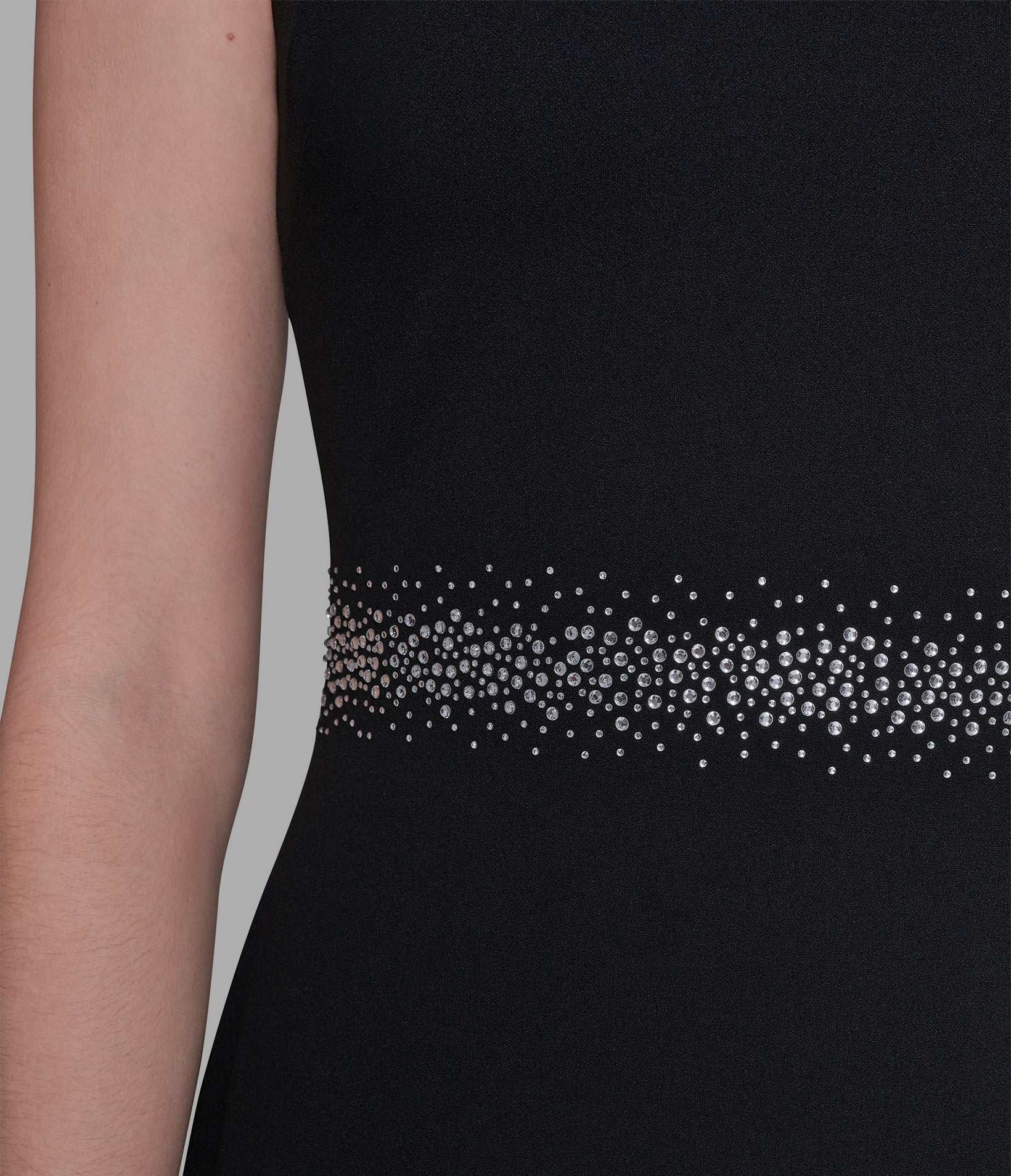 SCUBA CREPE SHEATH DRESS WITH EMBELLISHED NECKLINE VIEW 4 | Women's Sale