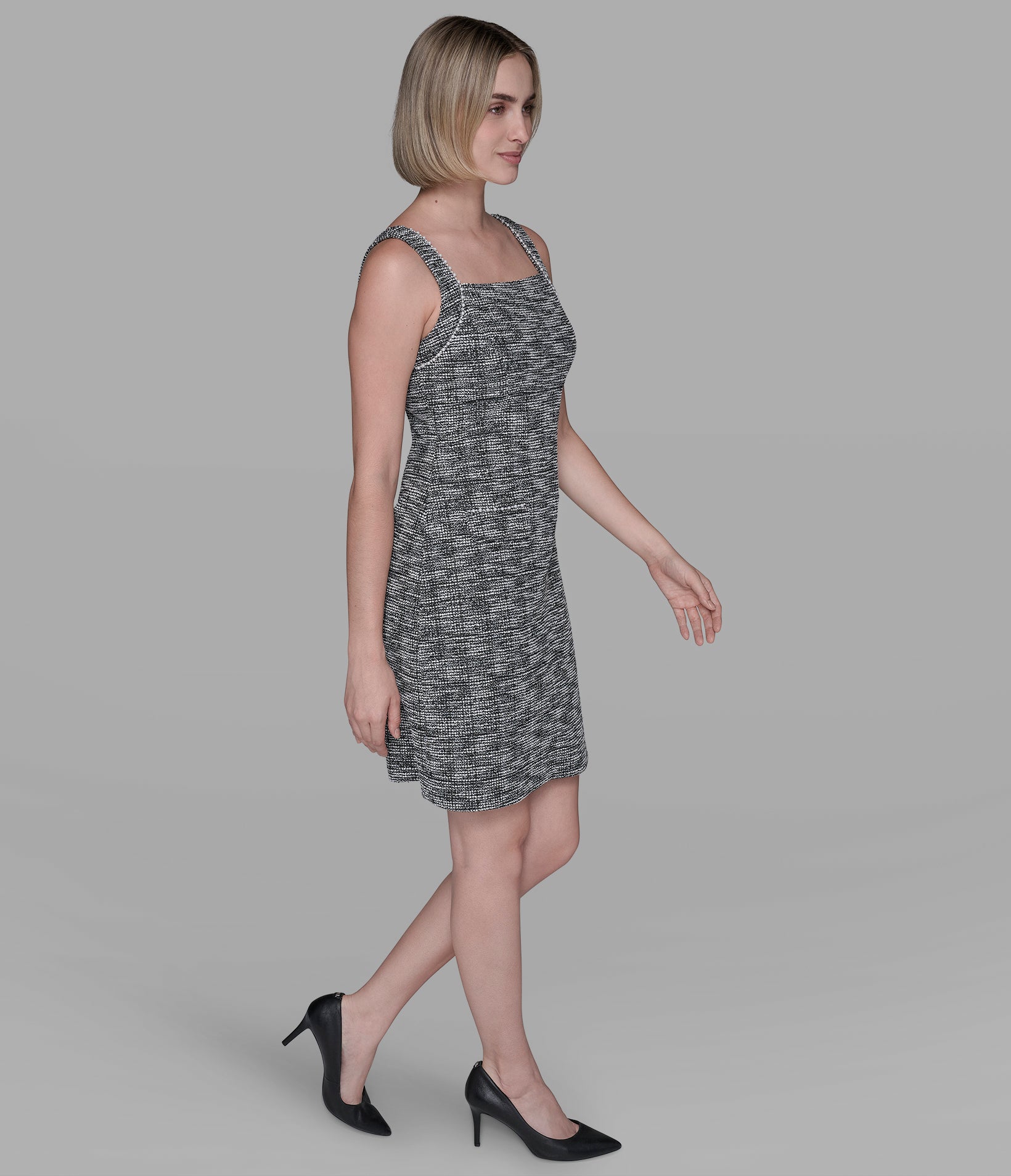 METALLIC TWEED MINI CO-ORD DRESS VIEW 3