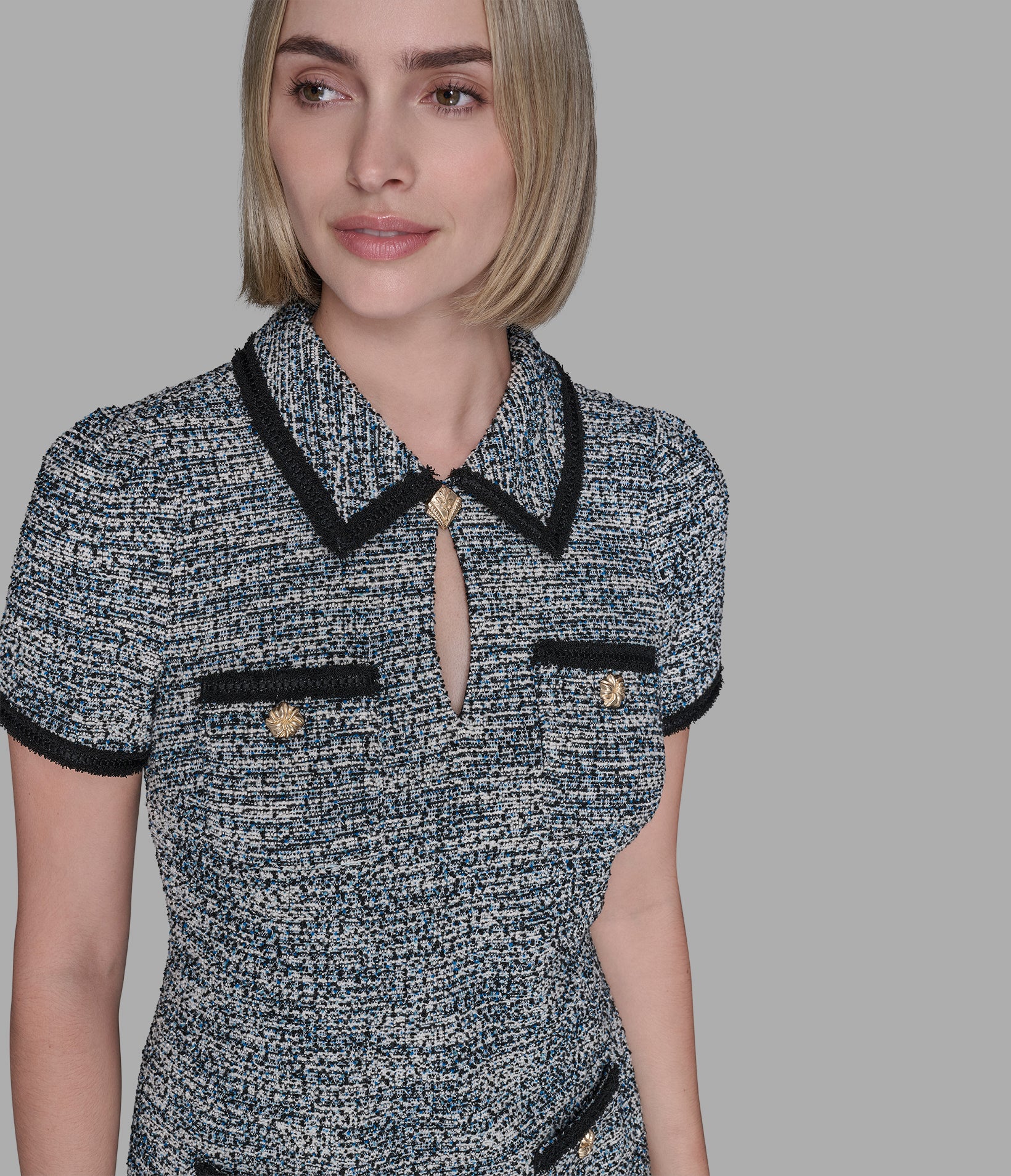 TWEED KNIT SHIRT DRESS VIEW 5 | Women's Clothing Sale