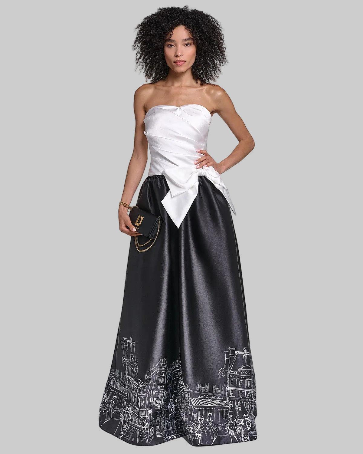 STRAPLESS DRAPED MIKADO BALL GOWN VIEW 1